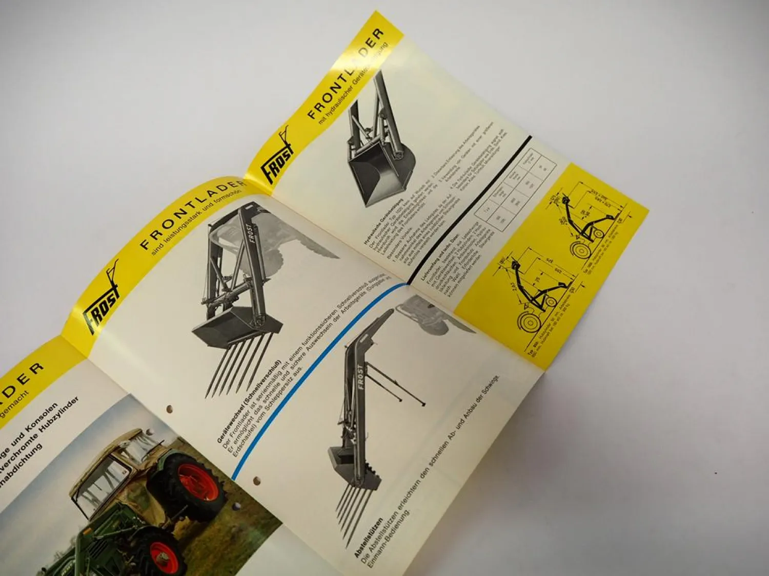 Original Prospekt Frost Frontlader für Deutz Schlepper 1972