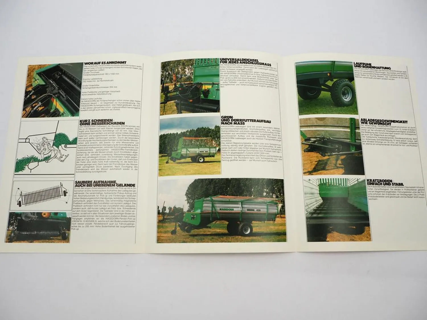 Original Prospekt Hagedorn 222 428 Ladewagen Bison ca. 1970er mit techn. Daten