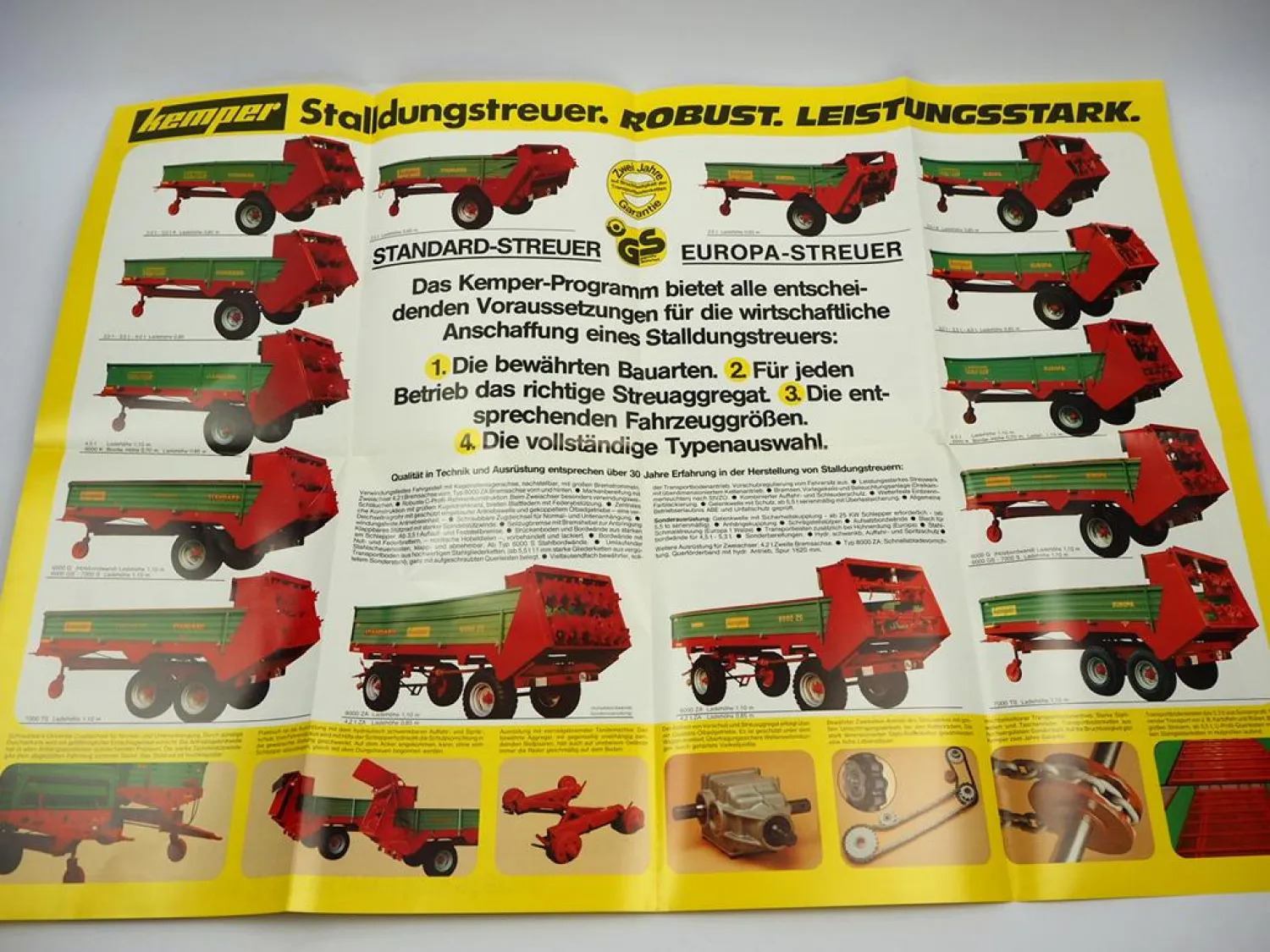 Original Prospekt Kemper Stalldungstreuer Standard Europa Fräse 1980er Jahre