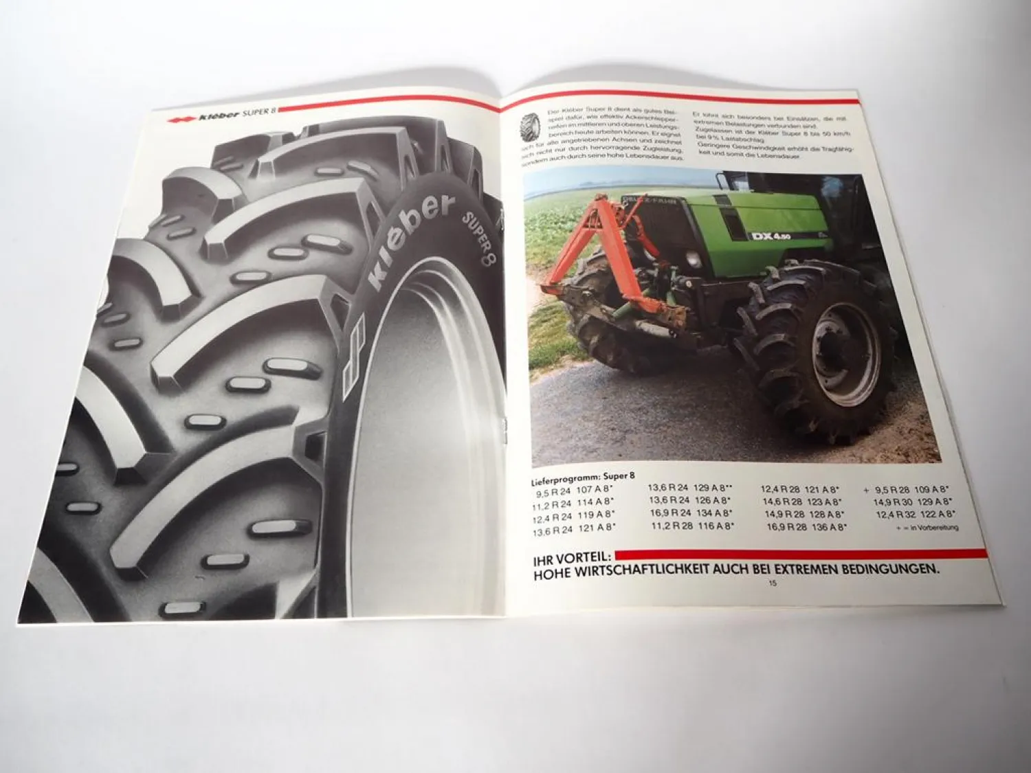 Original Prospekt Kléber Ackerschlepperreifen Gesamtprogramm Ford MF Schlüter