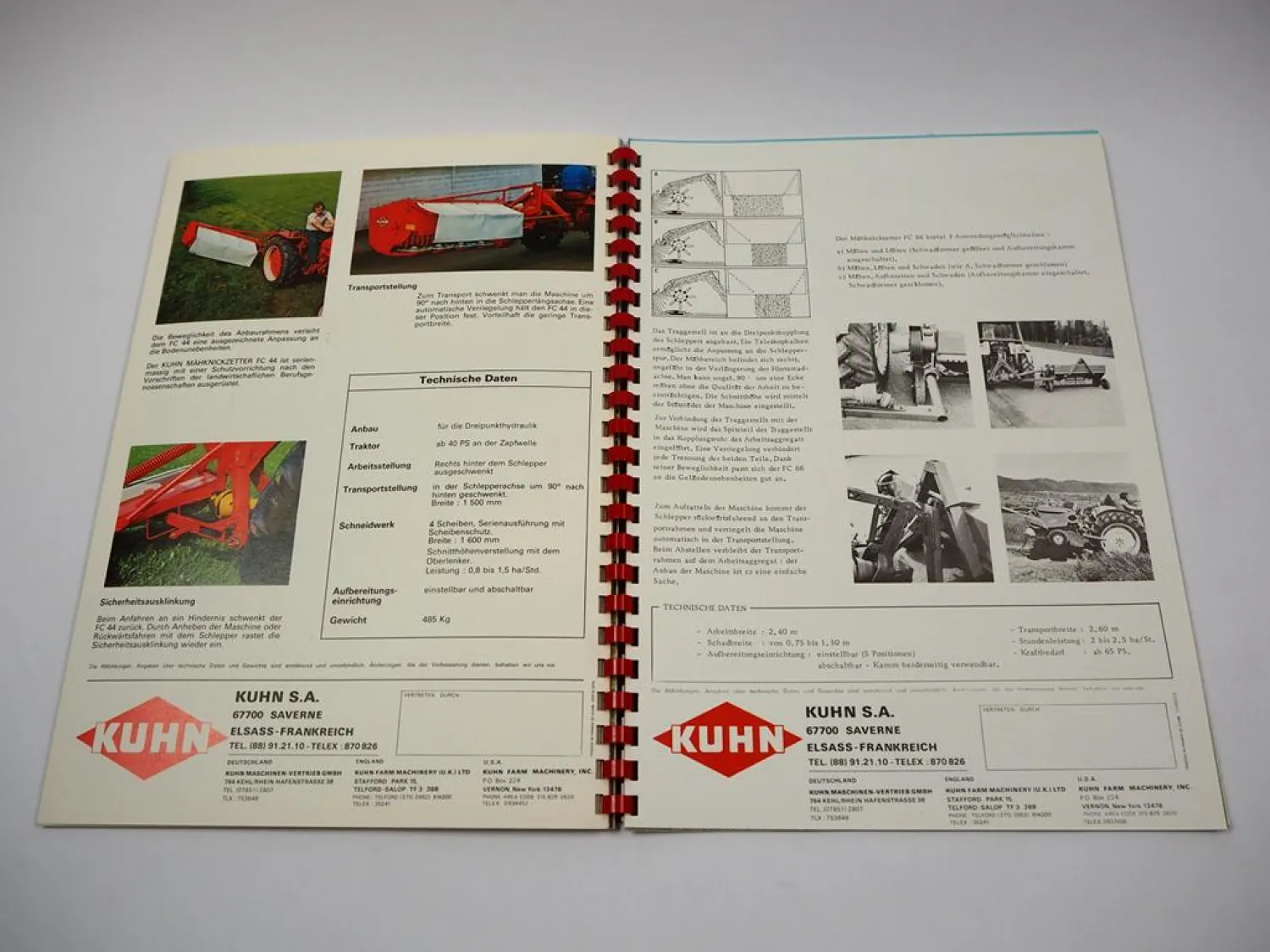 Original Prospekt Kuhn Anbaugeräte Mäher Schwader für Traktoren mit 52 Seiten