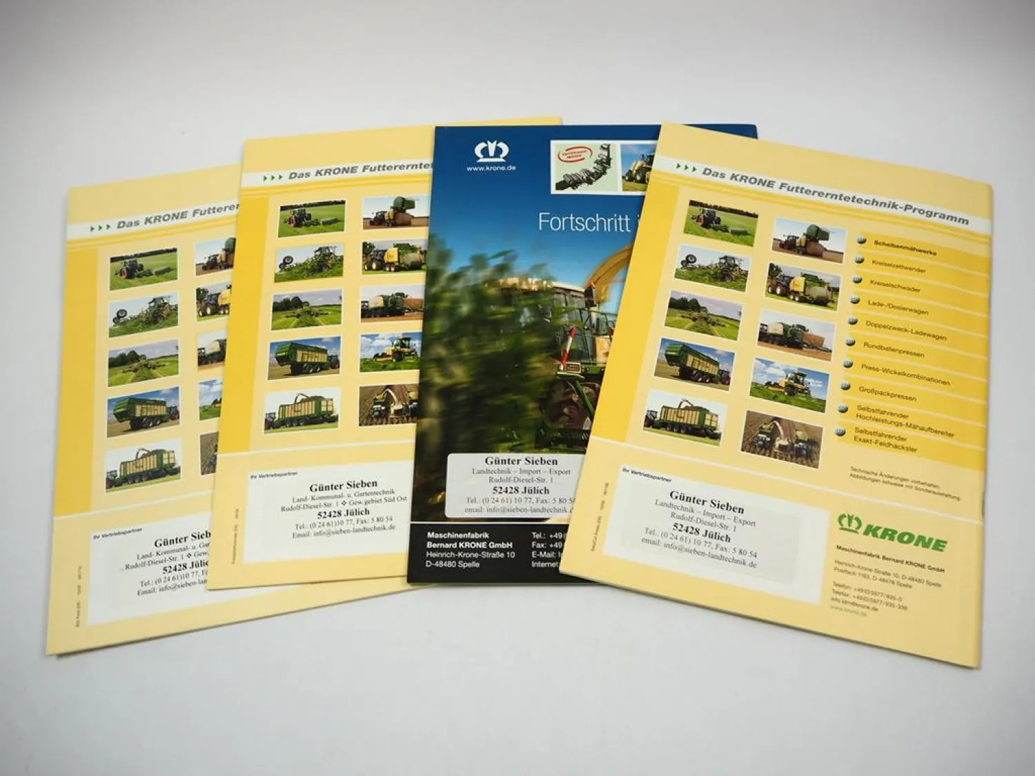 Original Prospekt Krone Anbaugeräte für Traktoren Landtechnik 4 tlg. von 2009