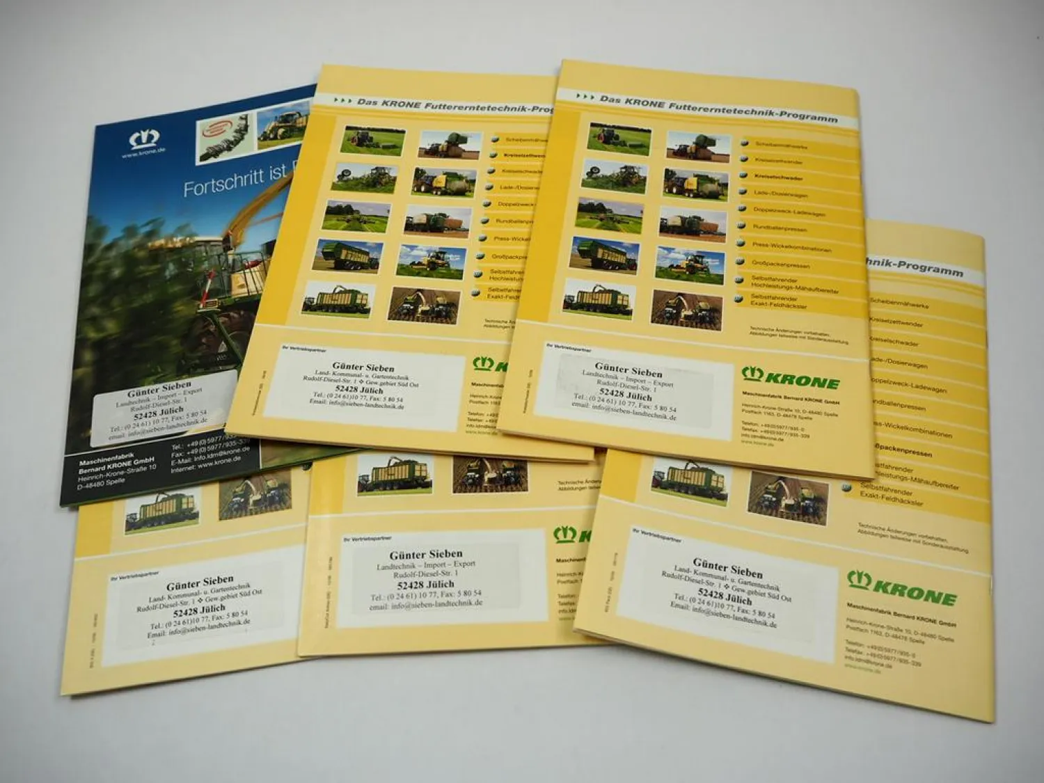 Original Prospekt Krone Anbaugeräte für Traktoren Landtechnik 6 tlg. von 2009