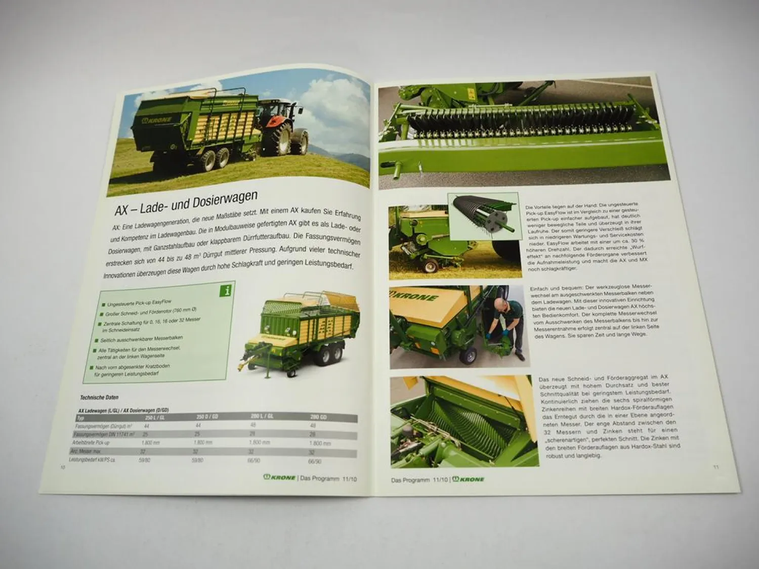 Original Prospekt Krone Anbaugeräte für Traktoren Produktprogramm 2010/2011