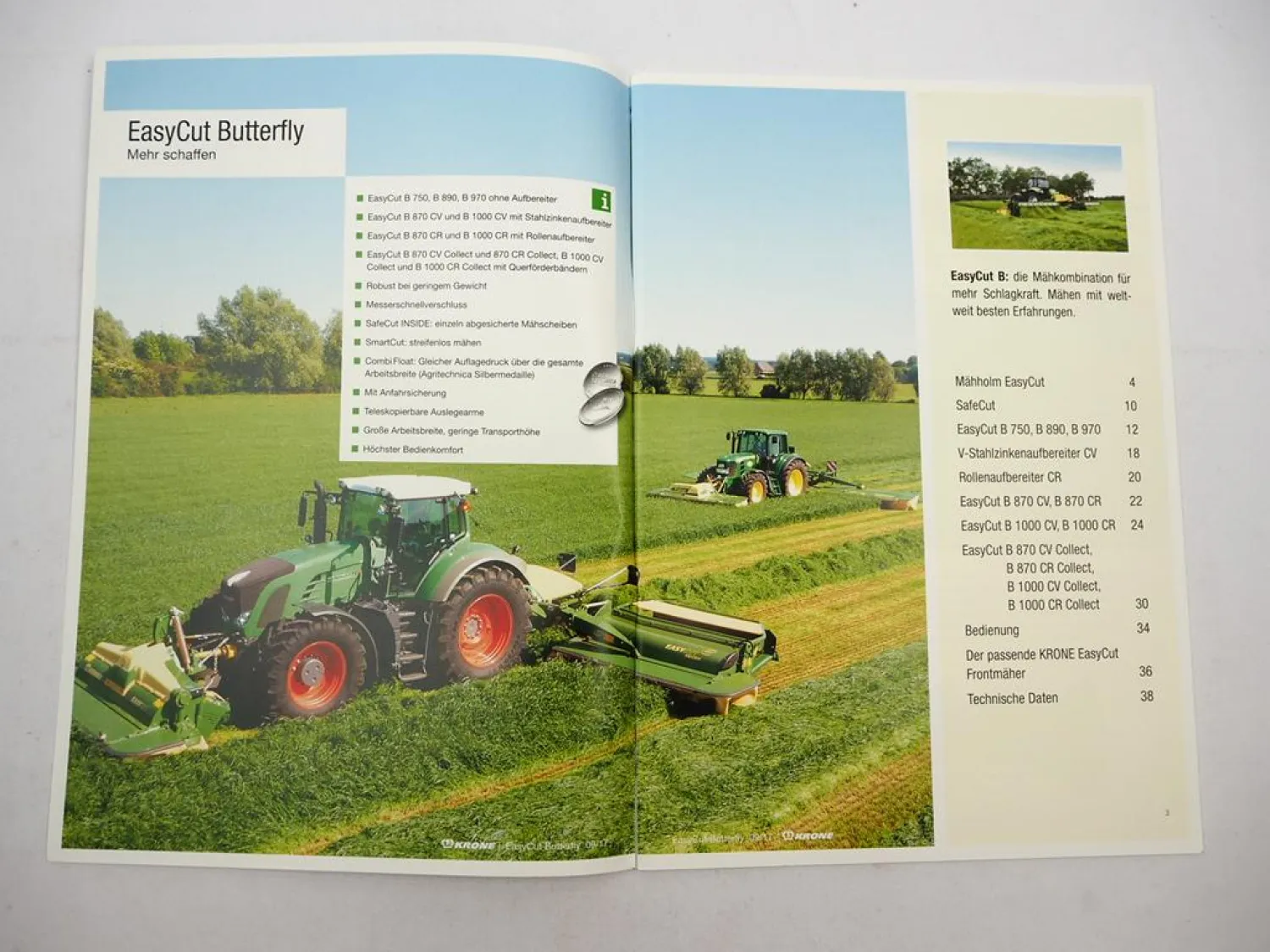 Original Prospekt Krone EasyCut Mähkombination 09/1917 mit technischen Daten