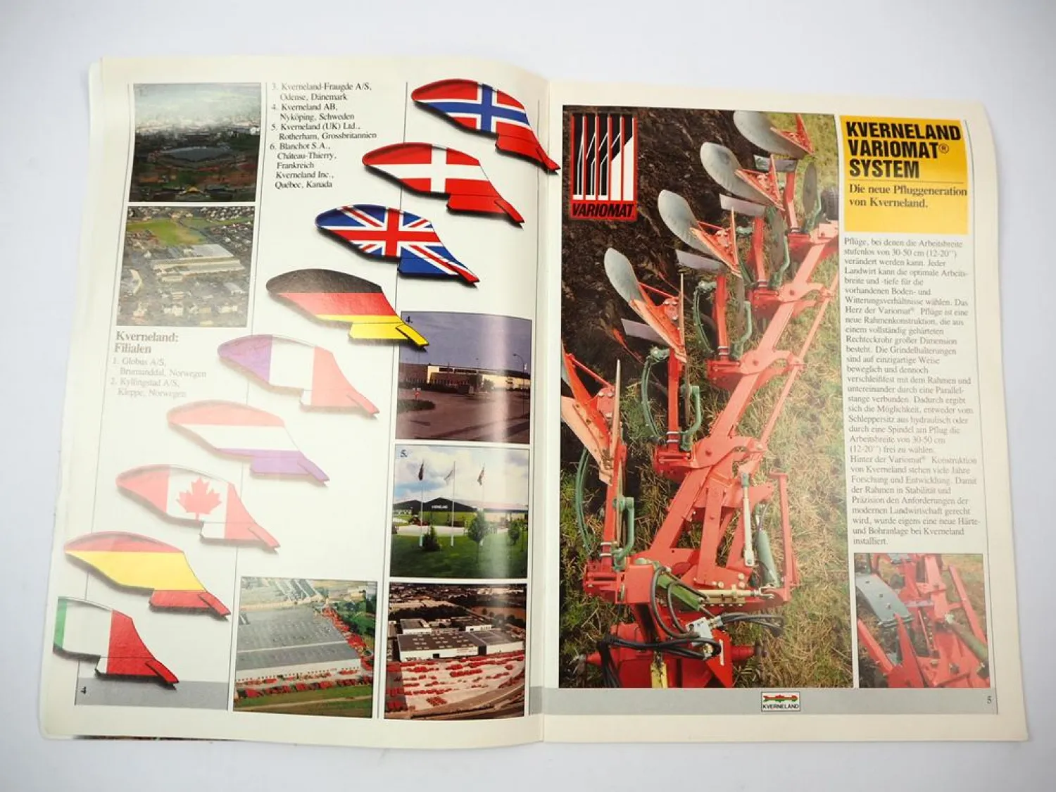 Original Prospekt Kverneland Produktprogramm Pflüge 1986