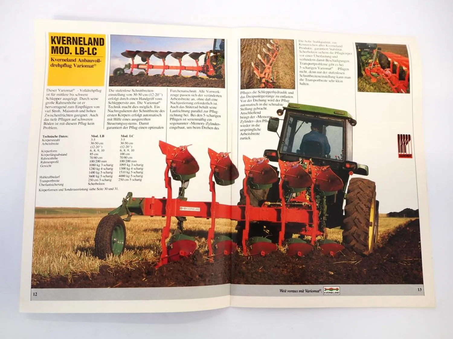 Original Prospekt Kverneland Produktprogramm Pflüge 1986