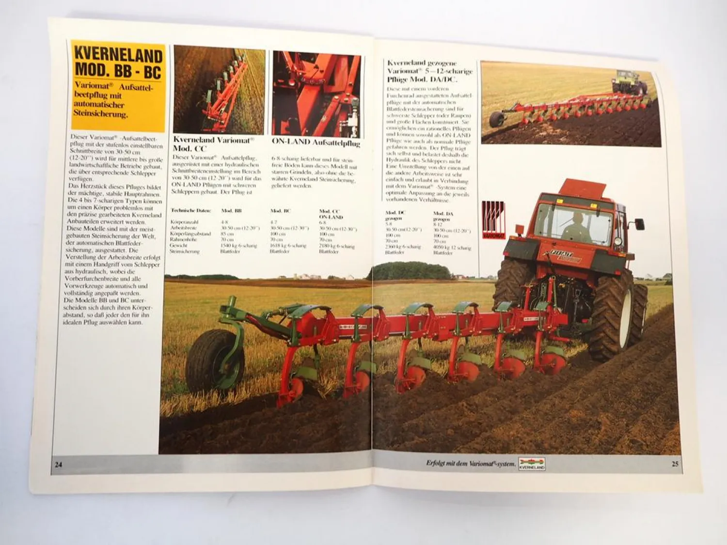 Original Prospekt Kverneland Produktprogramm Pflüge 1986