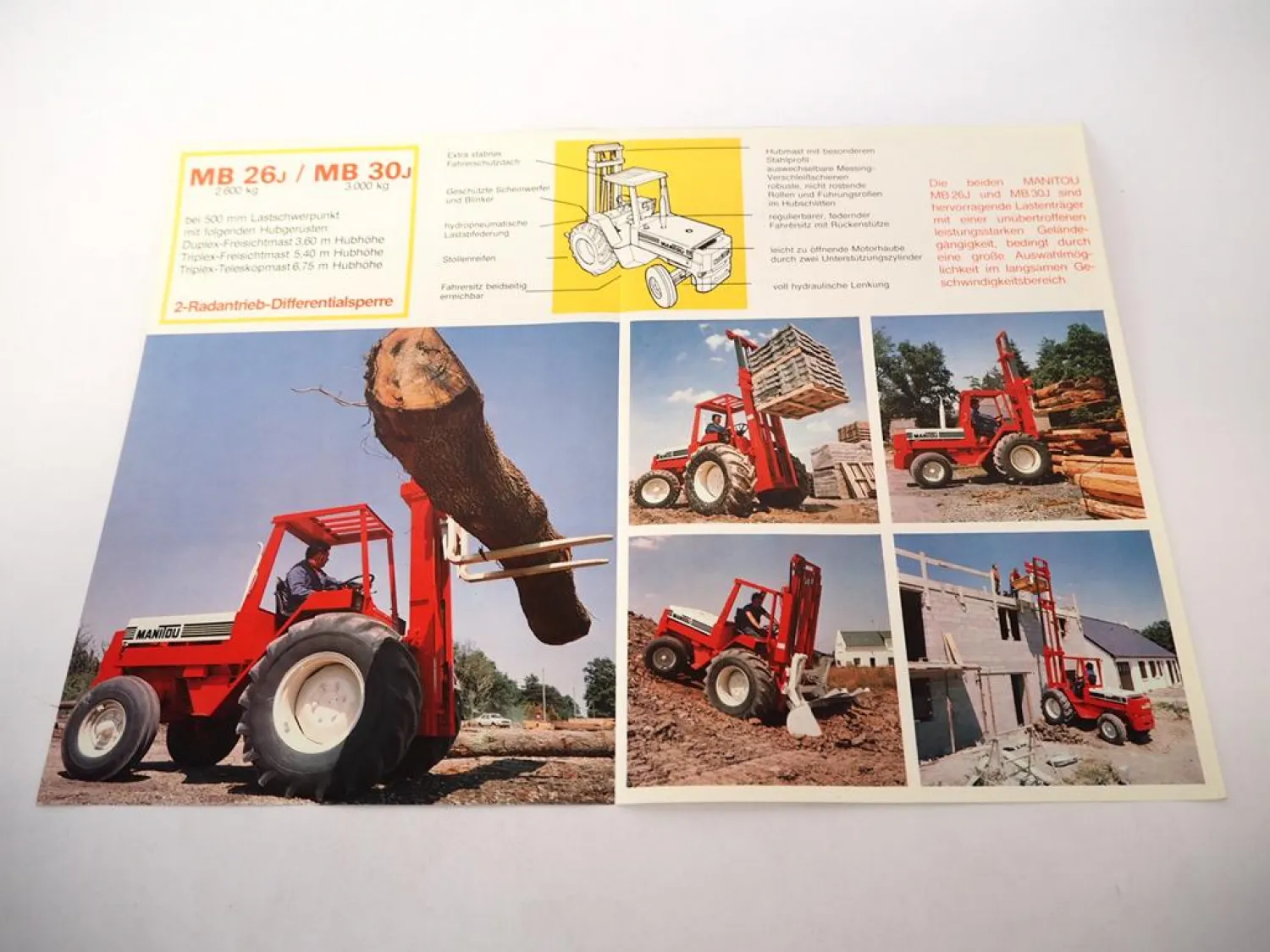 Original Prospekt Manitou MB 26 30 J Geländestapler mit 4 Seiten von 84