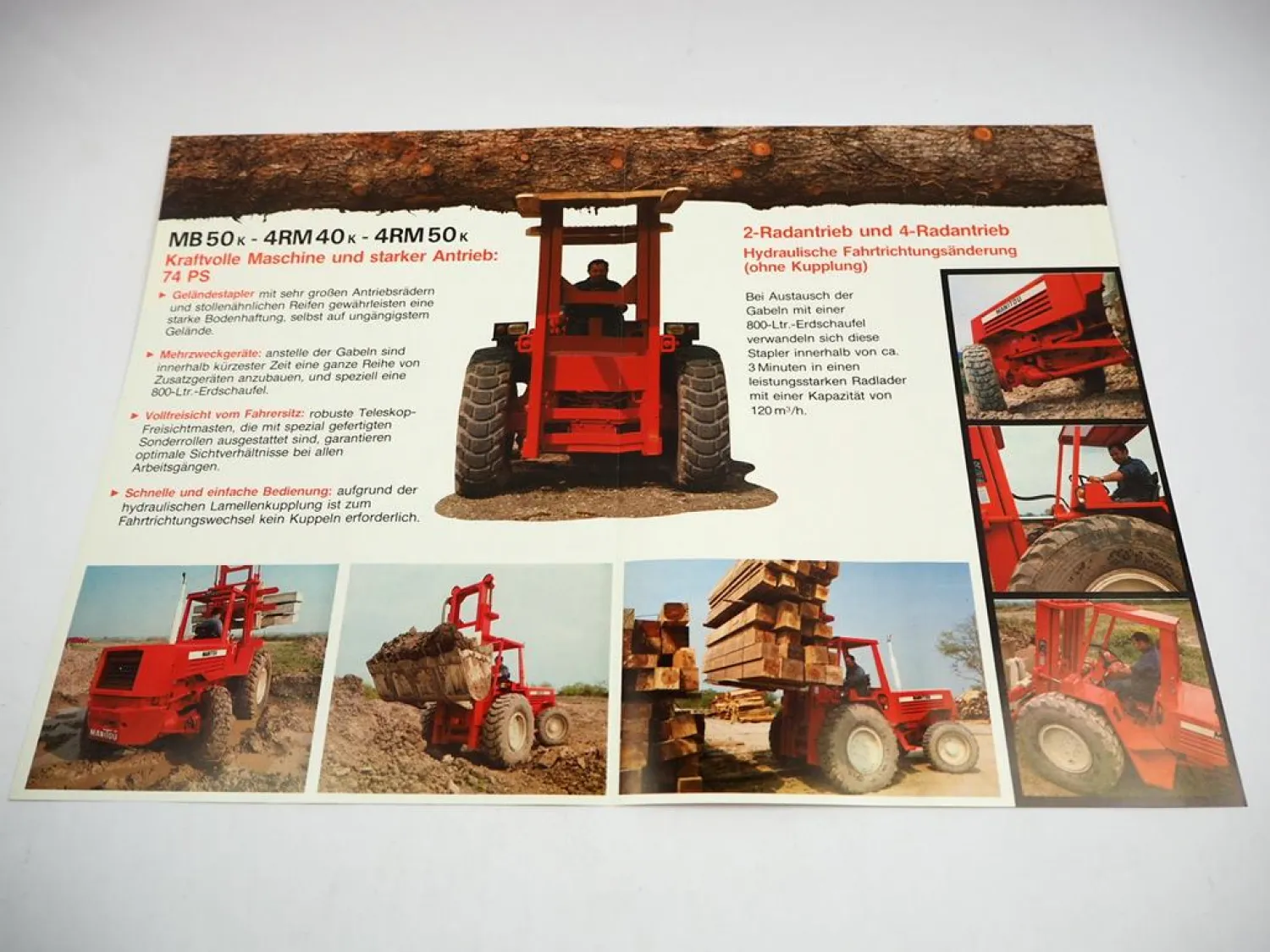 Original Prospekt Manitou MB 50 K 4RM 40 50 K Geländestapler mit 4 Seiten von 84