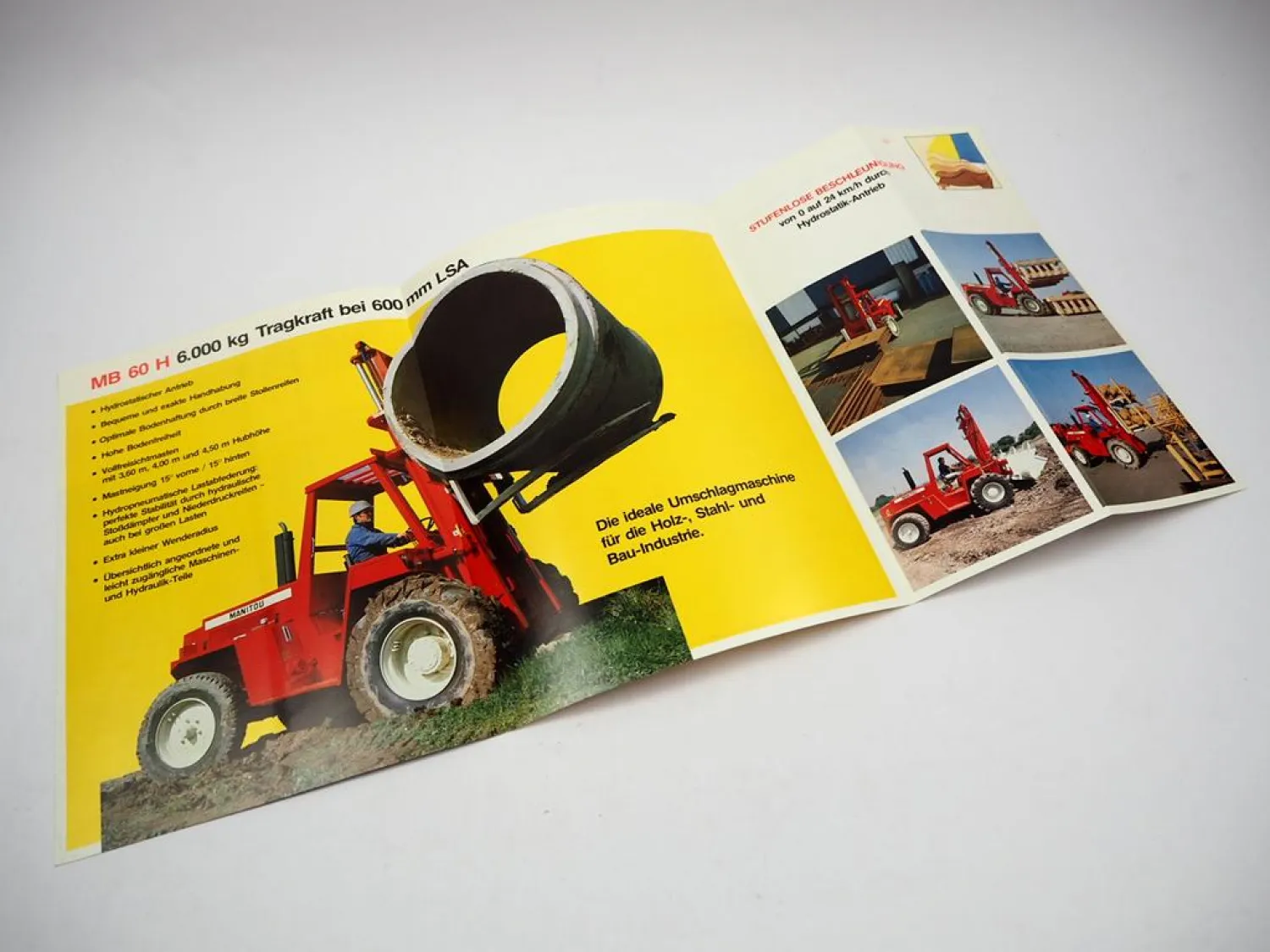 Original Prospekt Manitou MB 60 H Gabelstapler mit 6 Seiten von 1984