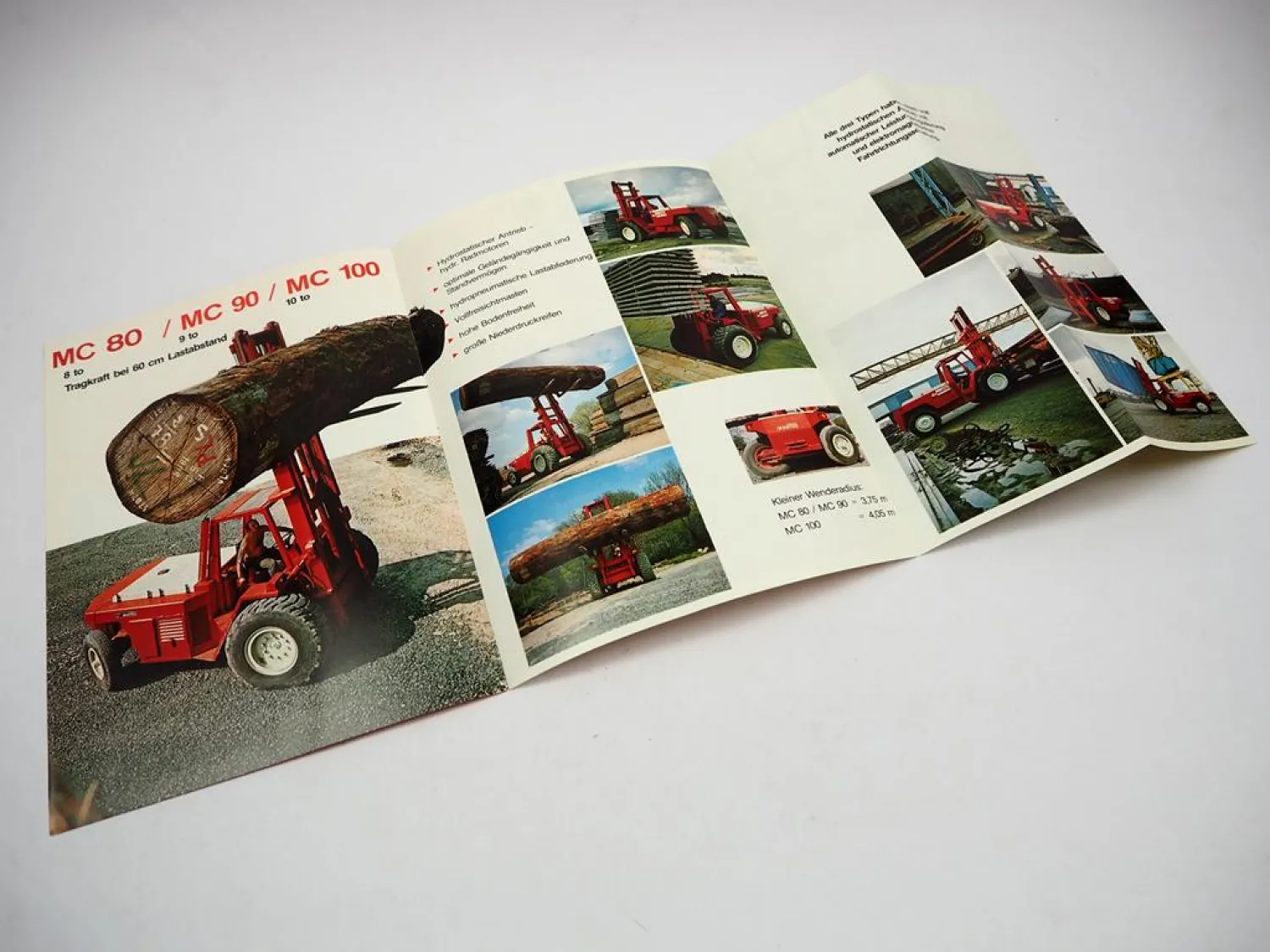 Original Prospekt Manitou MC 80 90 100 Gabelstapler mit 6 Seiten von 1984