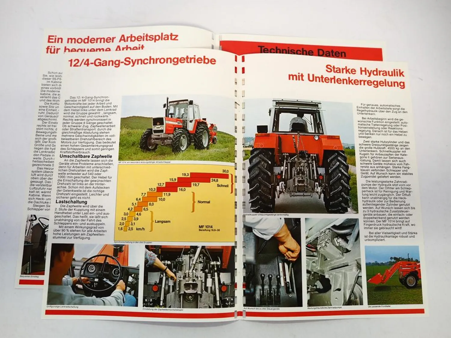 Original Prospekt Massey Ferguson MF 1014 Schlepper 1981 mit technischen Daten
