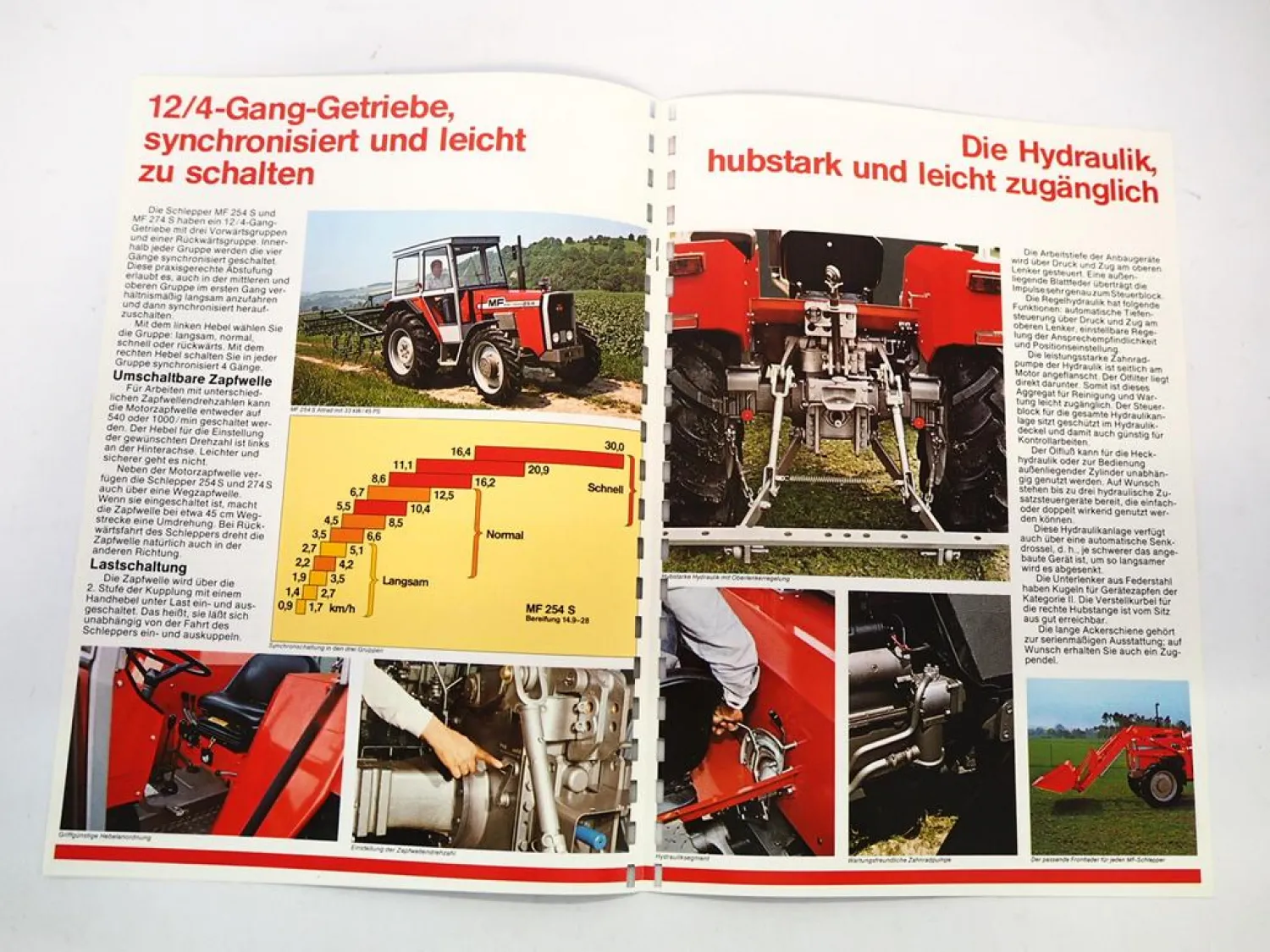Original Prospekt Massey Ferguson MF 254S 274S Schlepper 1982 mit techn. Daten