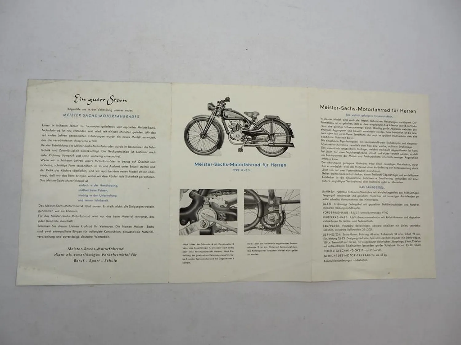 Original Prospekt Meister Sachs M47S M48S Mofa 98 ccm 1950er Jahre Bielefeld