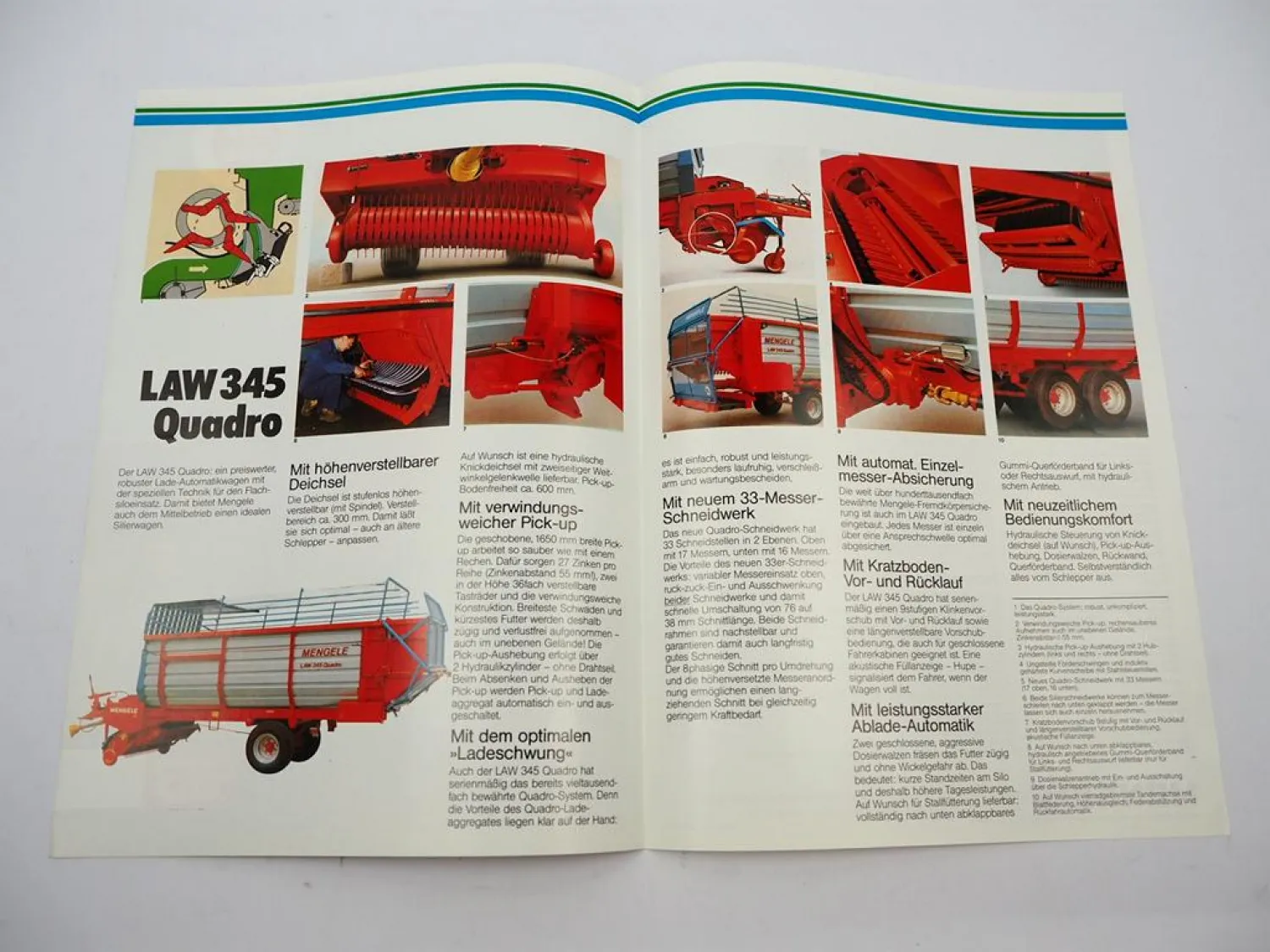 Original Prospekt Mengele LAW 345 Quadro Automatik Ladewagen 1980er Jahre