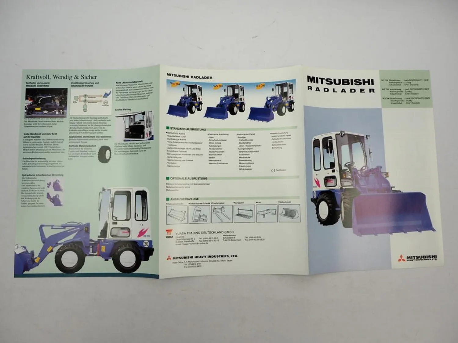 Original Prospekt Mitsubishi WS 704 705 706 Radlader 1990er Jahre
