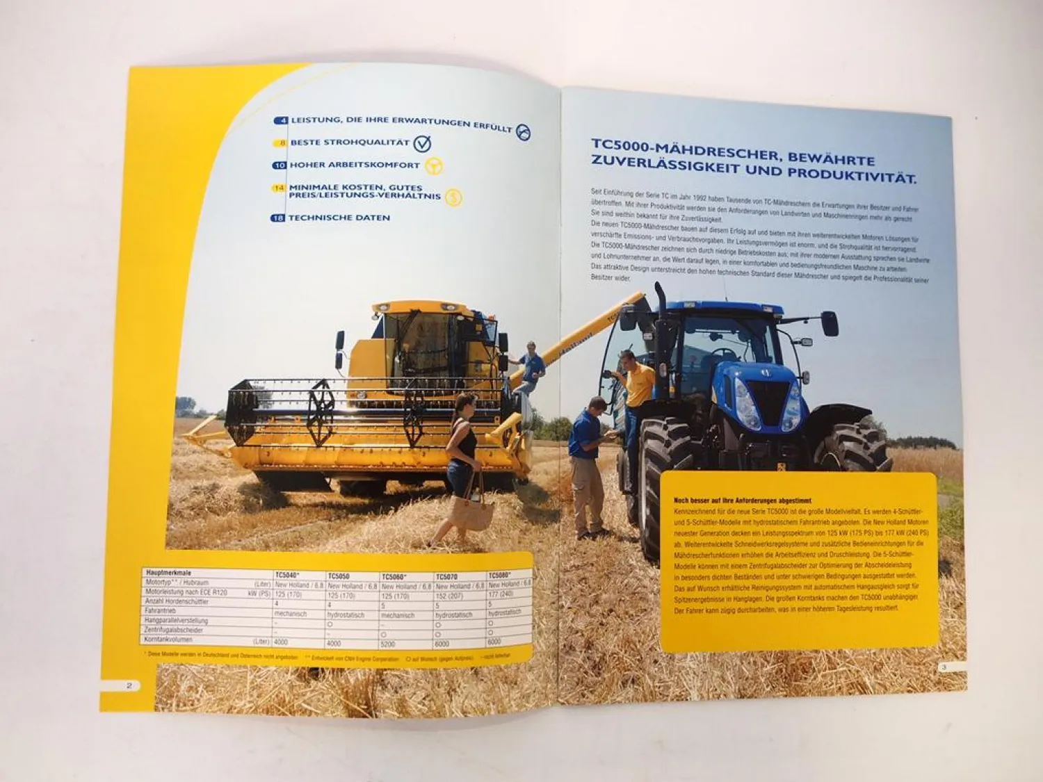 Original Prospekt New Holland TC 5040 5050 5060 5070 5080 Mähdrescher 2007
