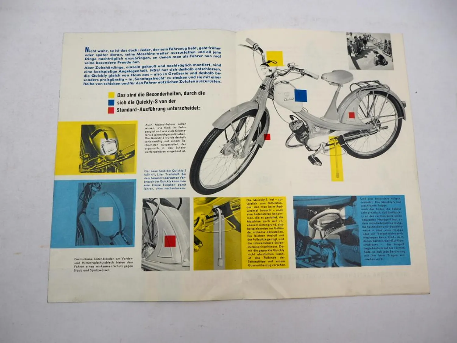 Original Prospekt NSU Quickly S Spezial Moped Mofa 1950/60er Jahre