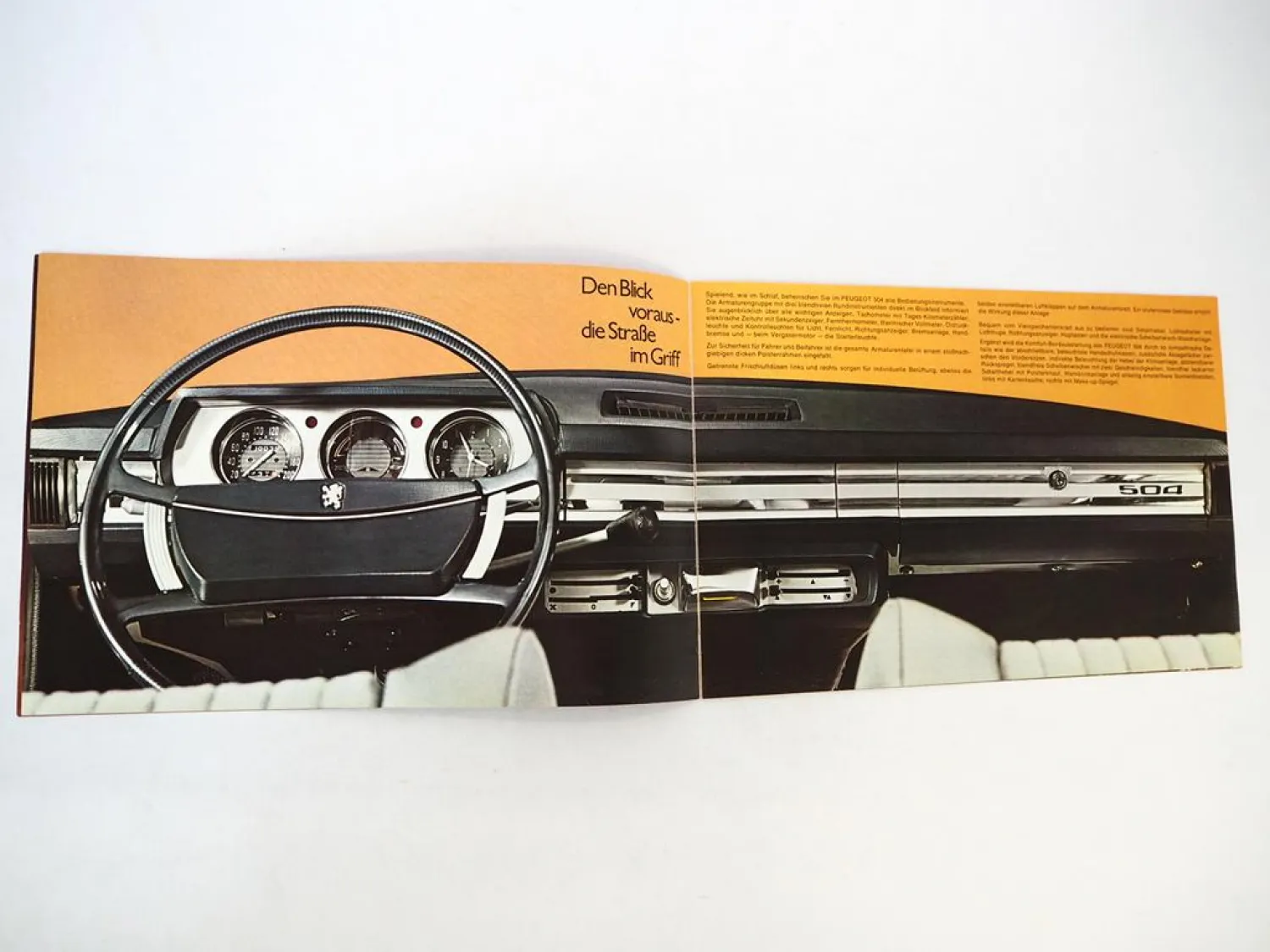 Original Prospekt Peugeot 504 Limousine Benzin Diesel 1971