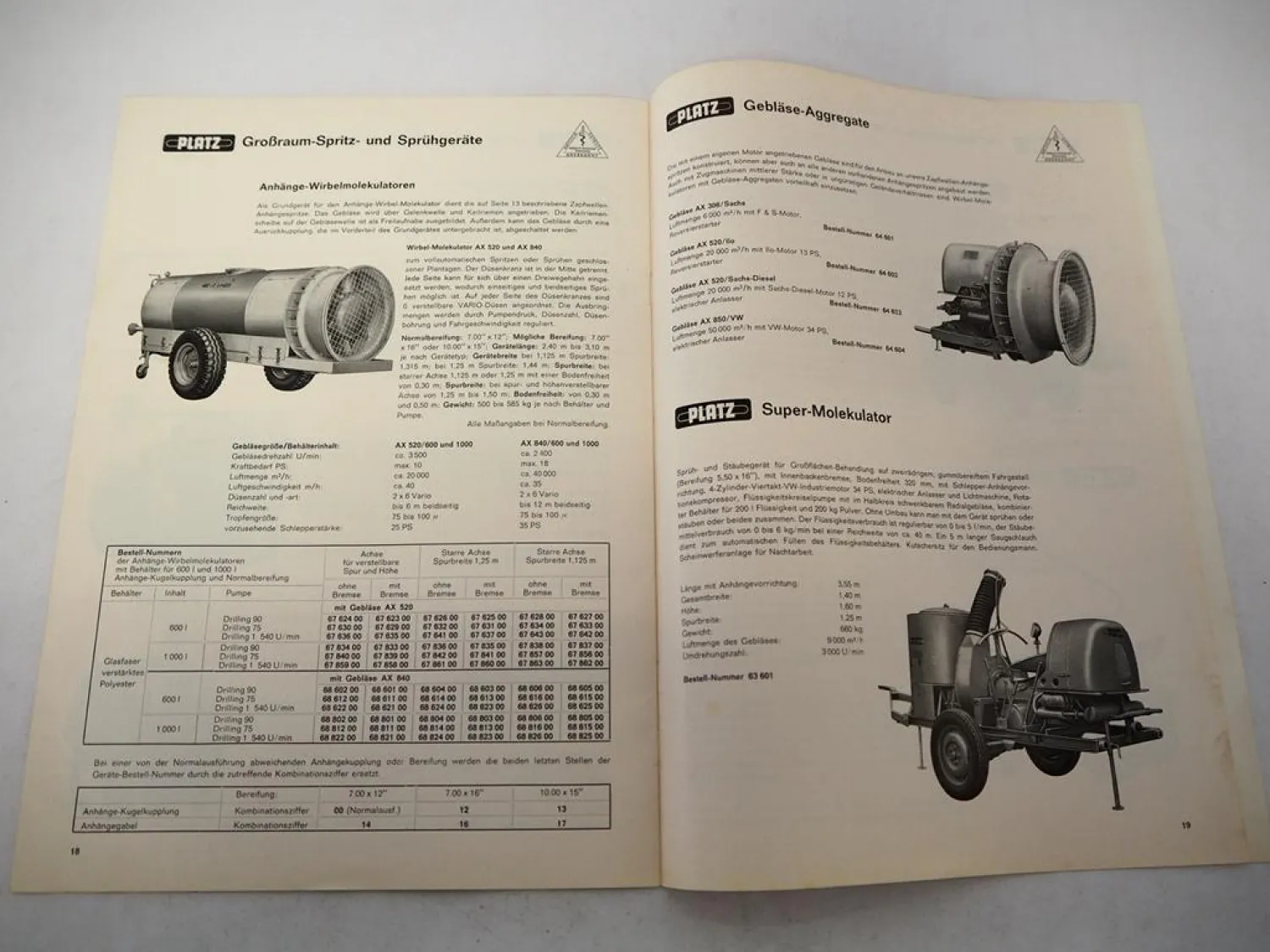 Original Prospekt Platz Spritzgeräte Sprühgeräte Pumpen z.B. an Unimog 1965