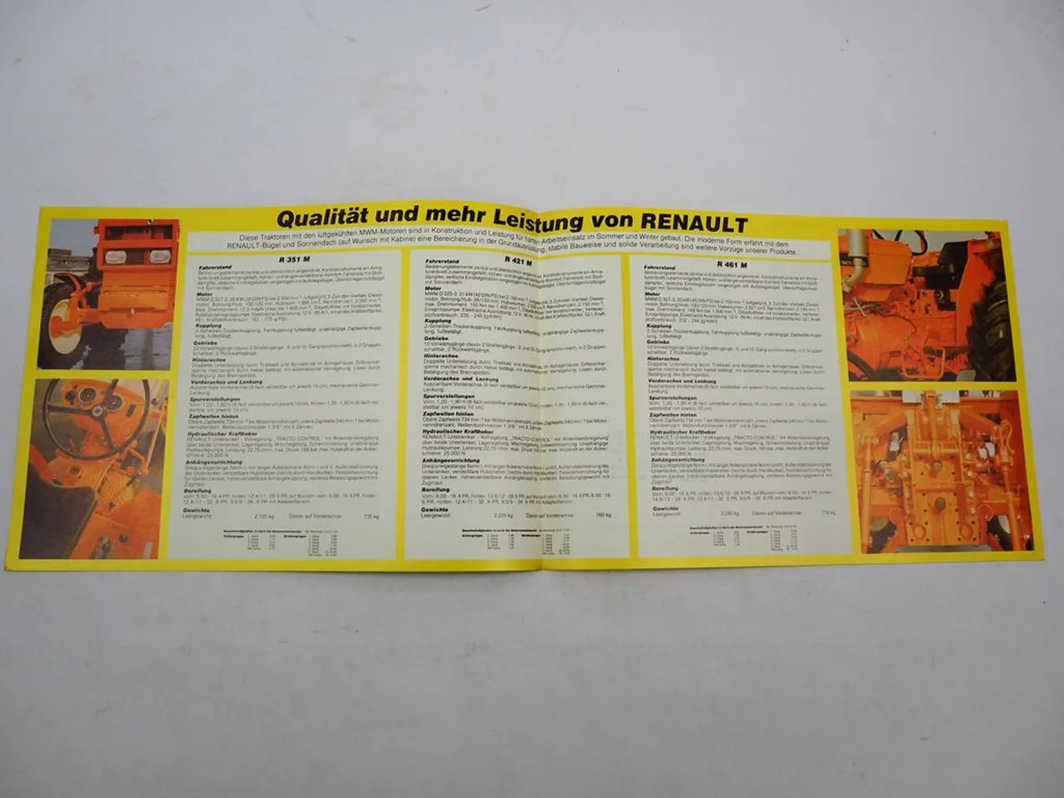 Original Prospekt Renault R 351M 421M 461M Schlepper 1970er Jahre