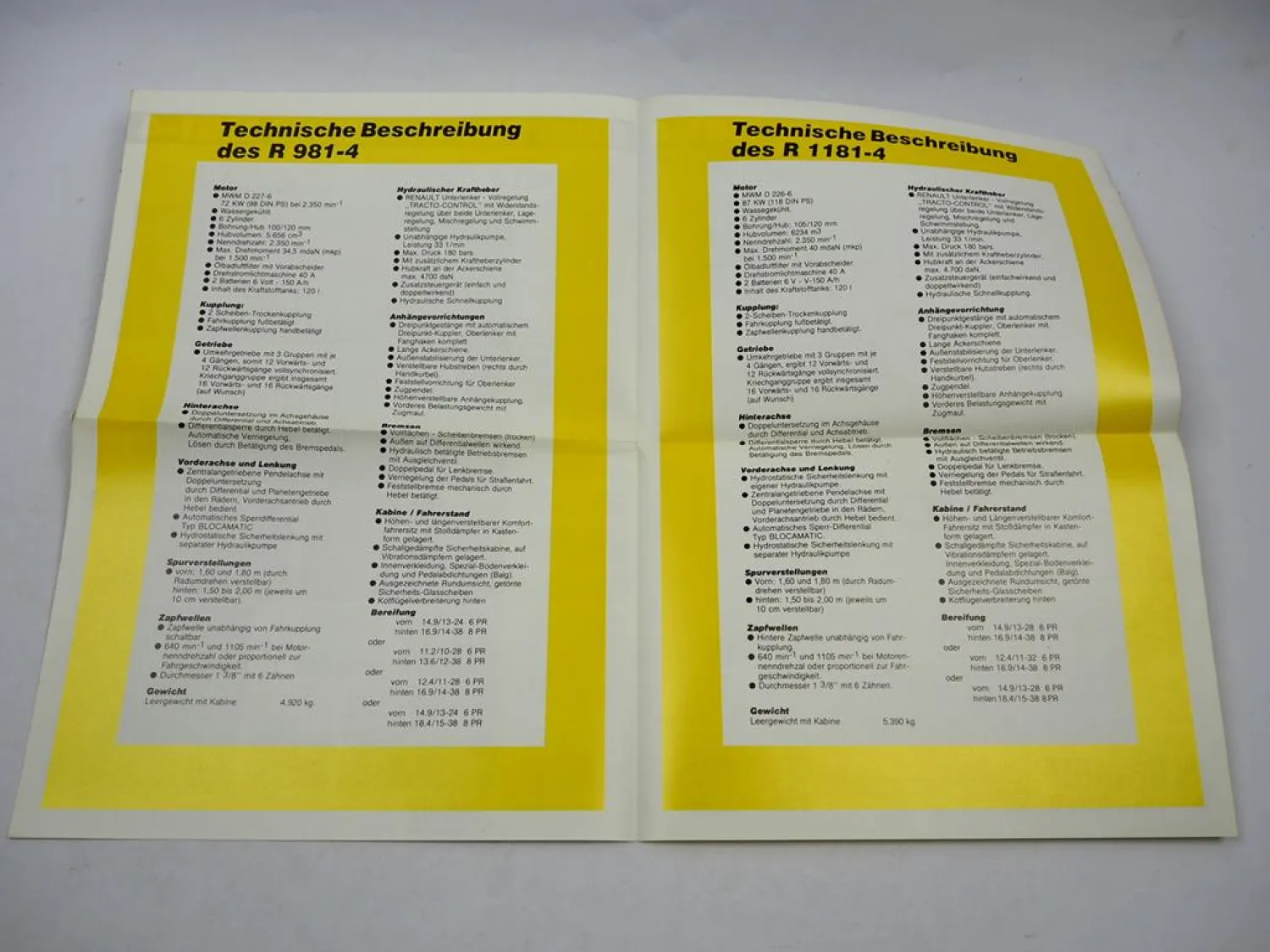 Original Prospekt Renault R 981-4 1181-4 Schlepper 1978