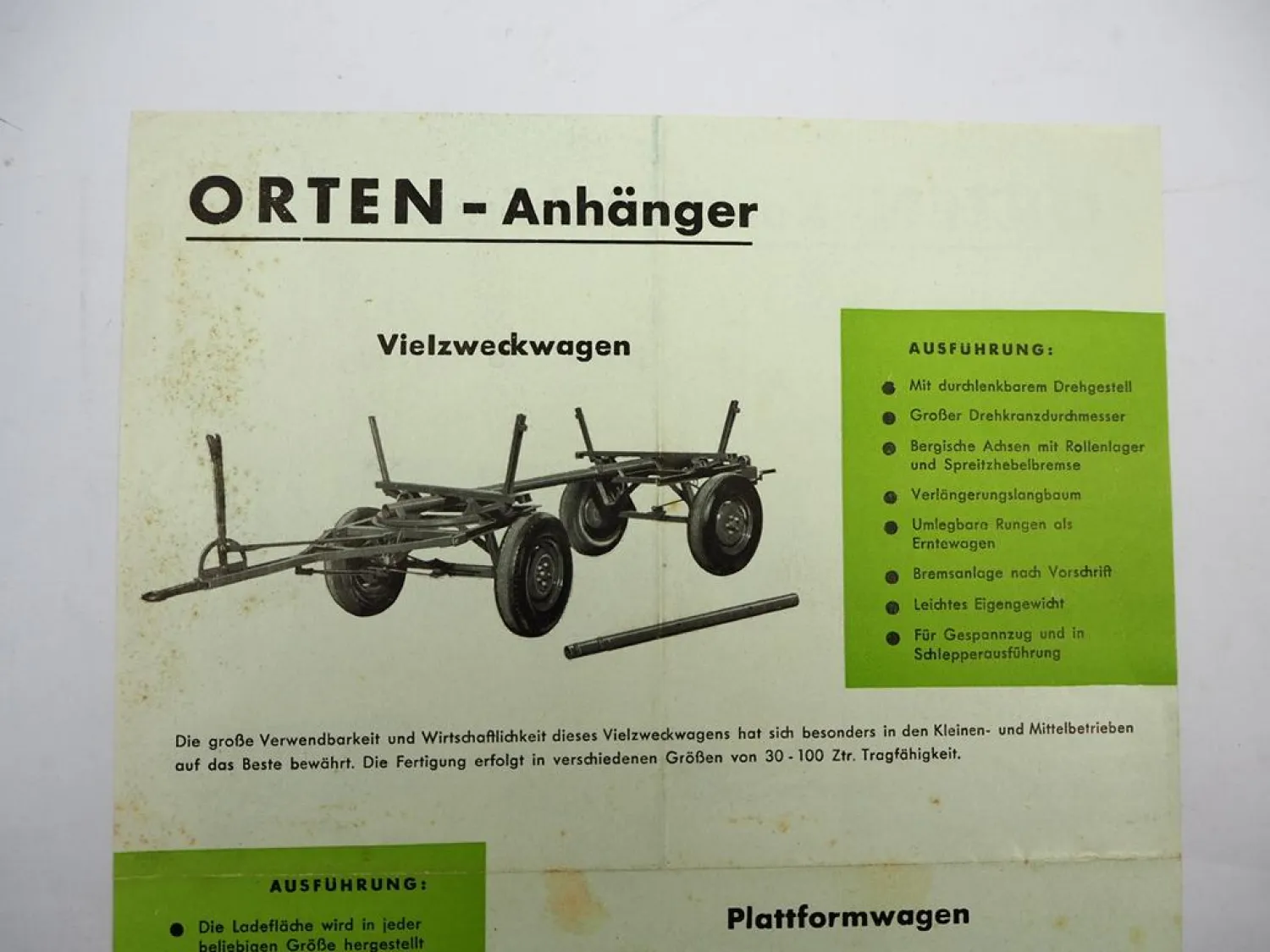 Original Prospekt Robert Orten Wehlen Fahrzeugbau Kombi Anhänger