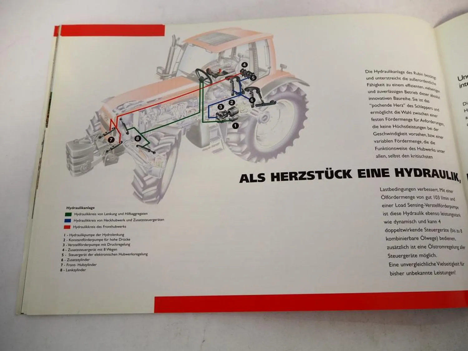 Original Prospekt Same Rubin 120 135 150 Schlepper mit technischen Daten 1999