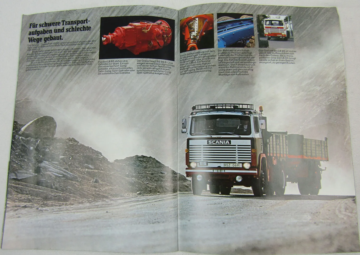 original Prospekt SCANIA LB86 LBS86 mit technischen Daten 8/1975