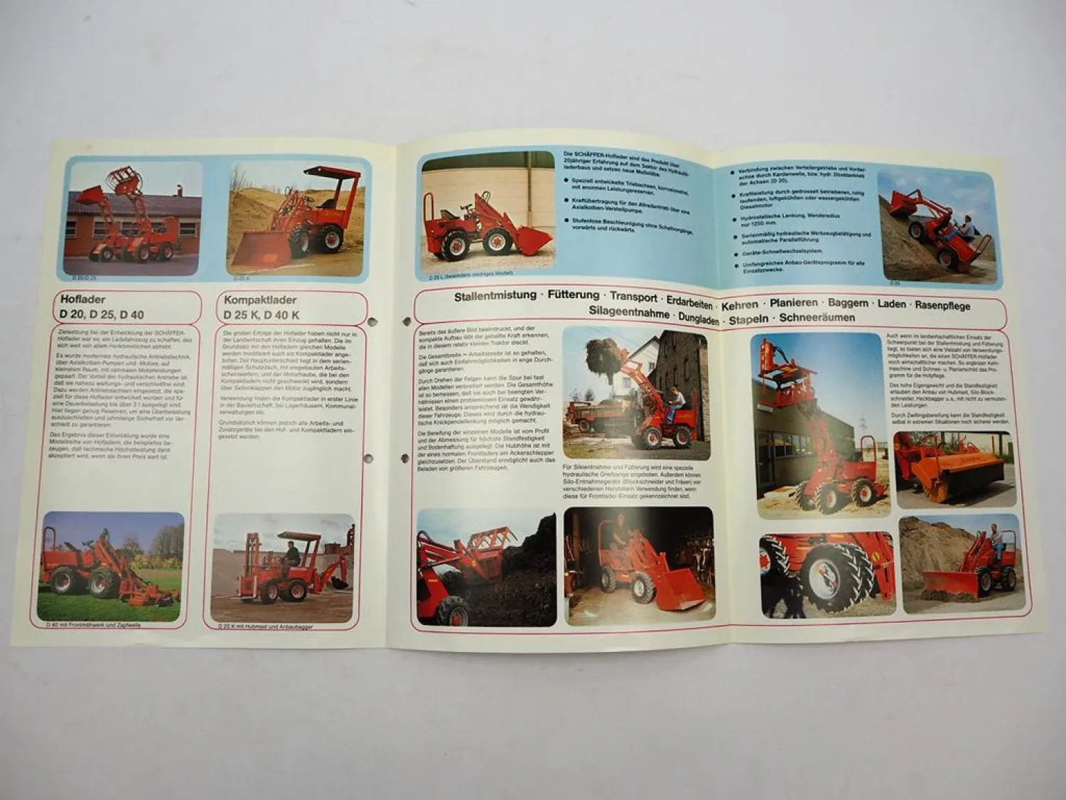 Original Prospekt Schäffer D 20 25 40 Hoflader Radlader 1980er Jahre