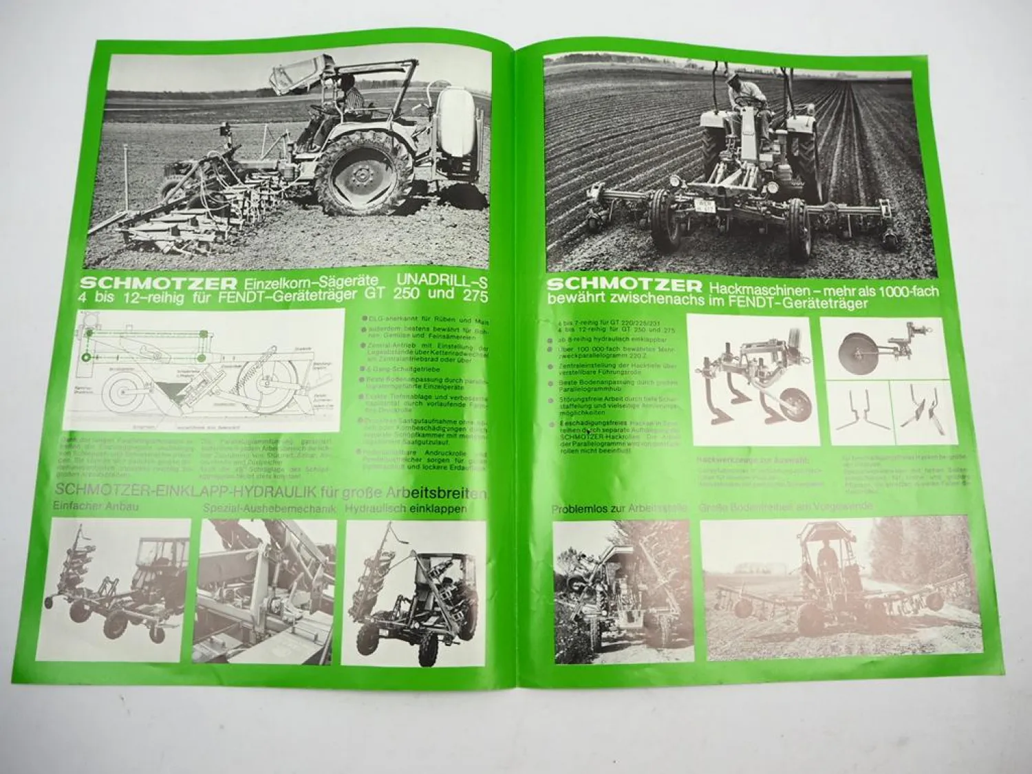 Original Prospekt Schmotzer Anbaugeräte für Fendt Geräteträger GT 250 275 1976