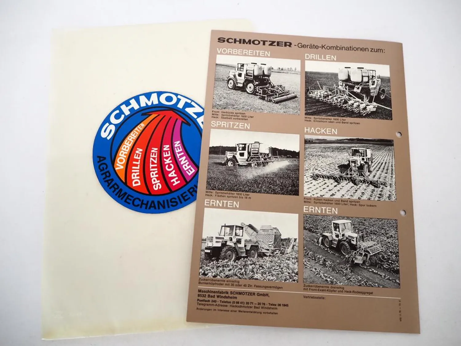 Original Prospekt Schmotzer Gerätekombination Anbaugeräte für MB trac 1978