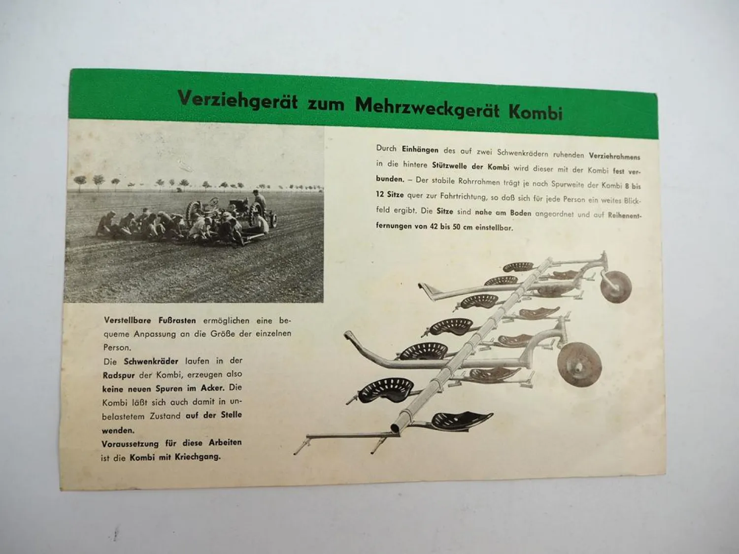 Original Prospekt Schmotzer Mehrzweckgerät Kombi ca. 1957