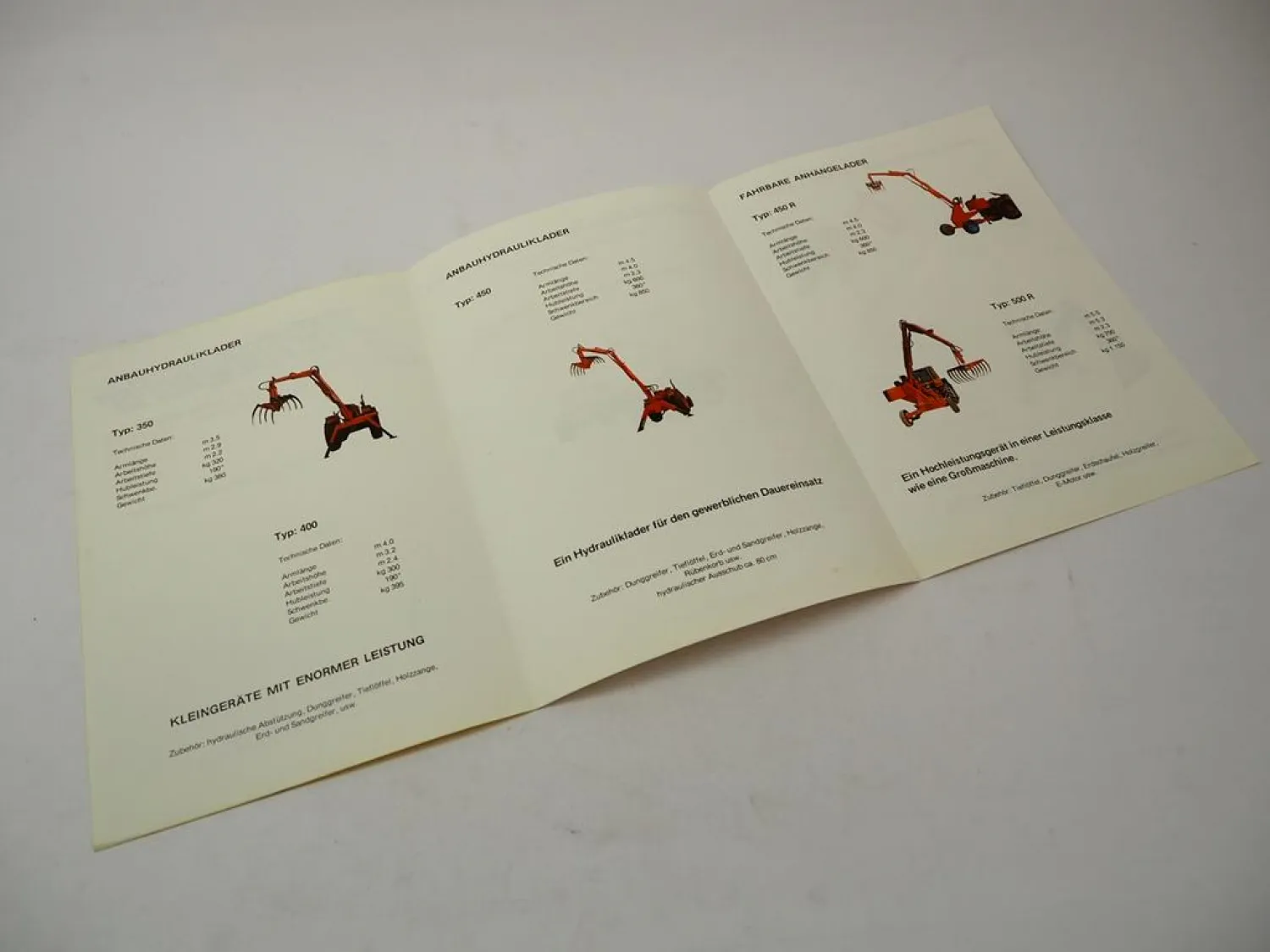 Original Prospekt Schwaighofer Anbauhydrauliklader Anhängelader Anbaubagger