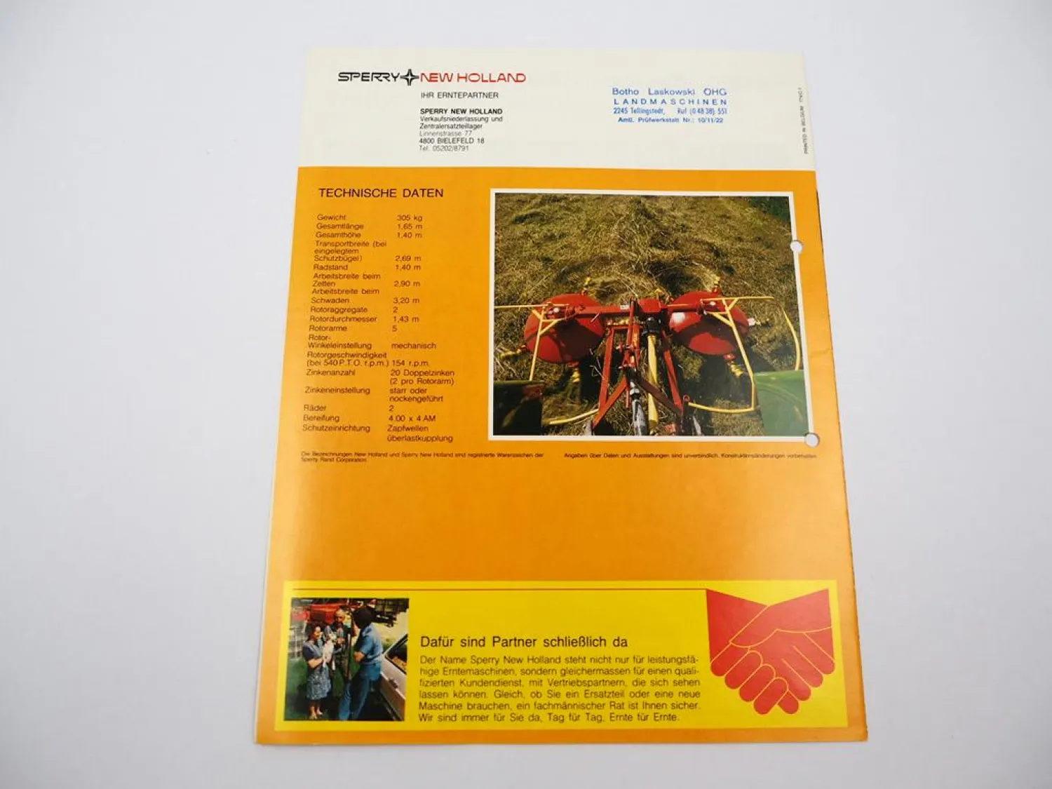 Original Prospekt Sperry New Holland 253 Zettrechwender 1977