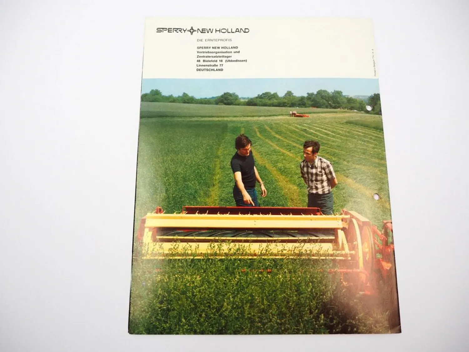 Original Prospekt Sperry New Holland 444 Haybine Mähwerk 1977