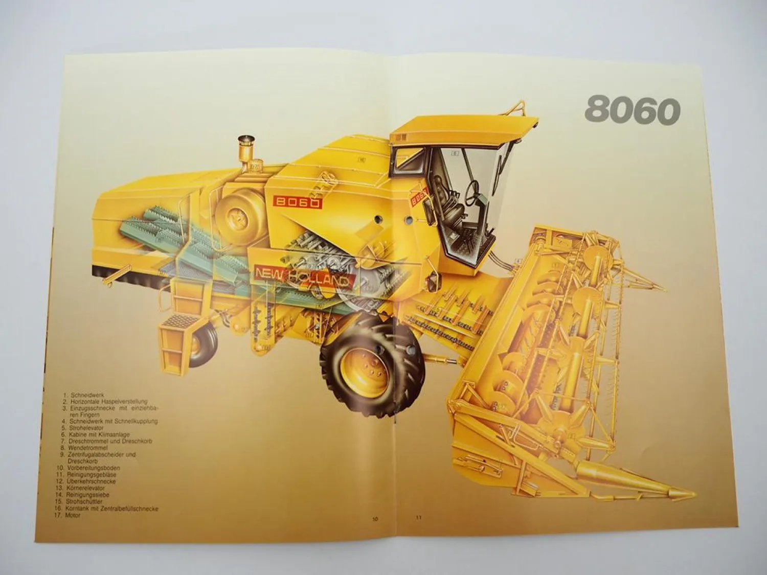 Original Prospekt Sperry New Holland 8060 Mähdrescher 1986