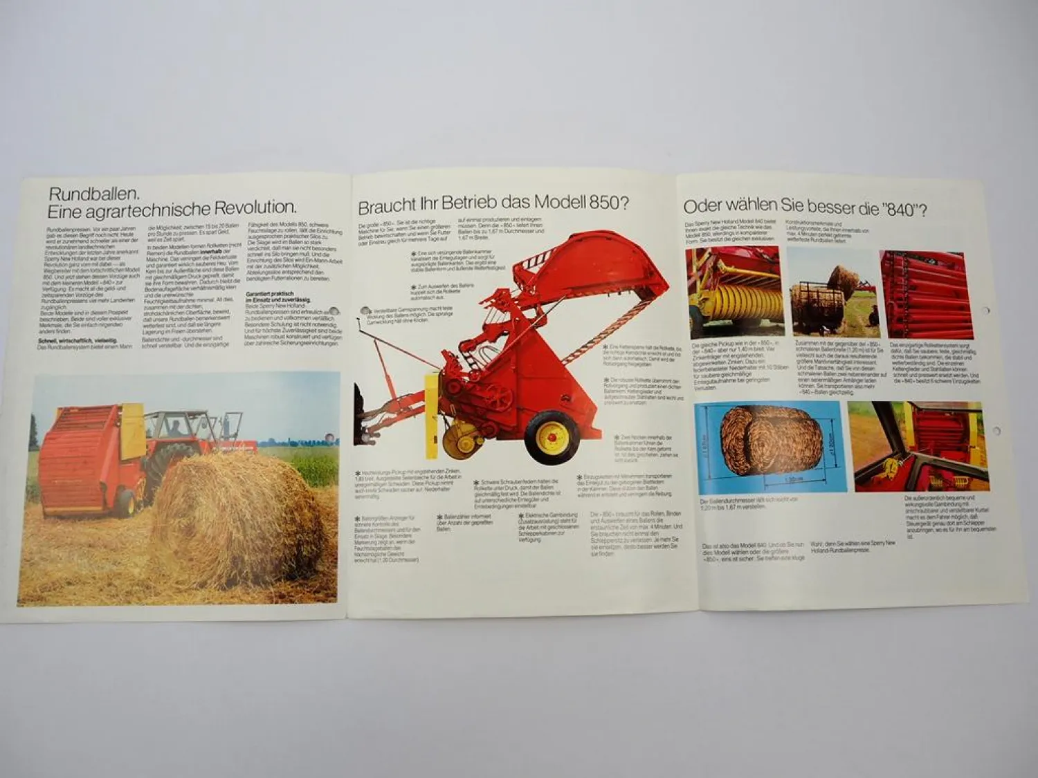Original Prospekt Sperry New Holland 840 850 Rundballenpresse 1979