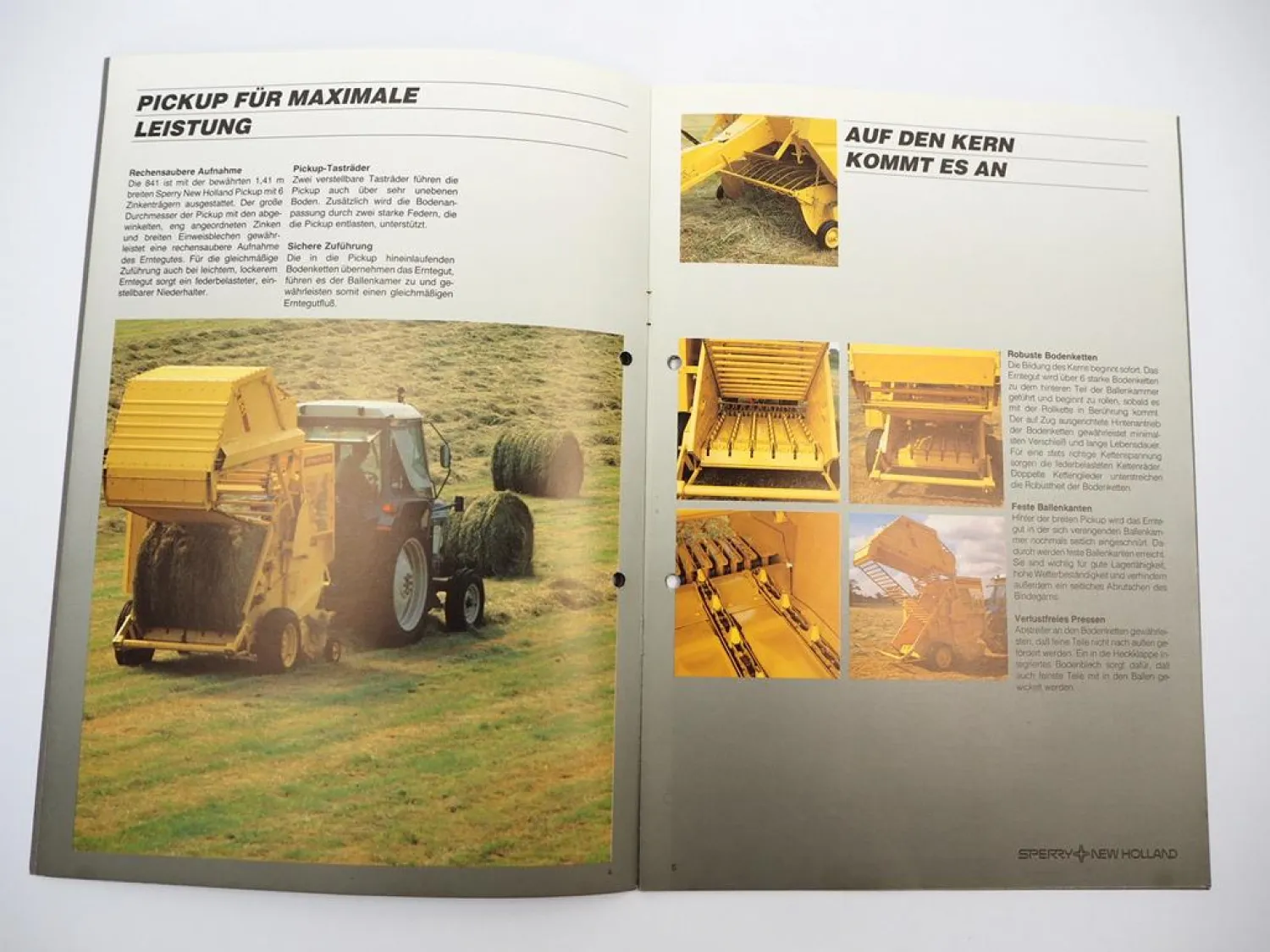 Original Prospekt Sperry New Holland 841 Rundballenpresse 1985