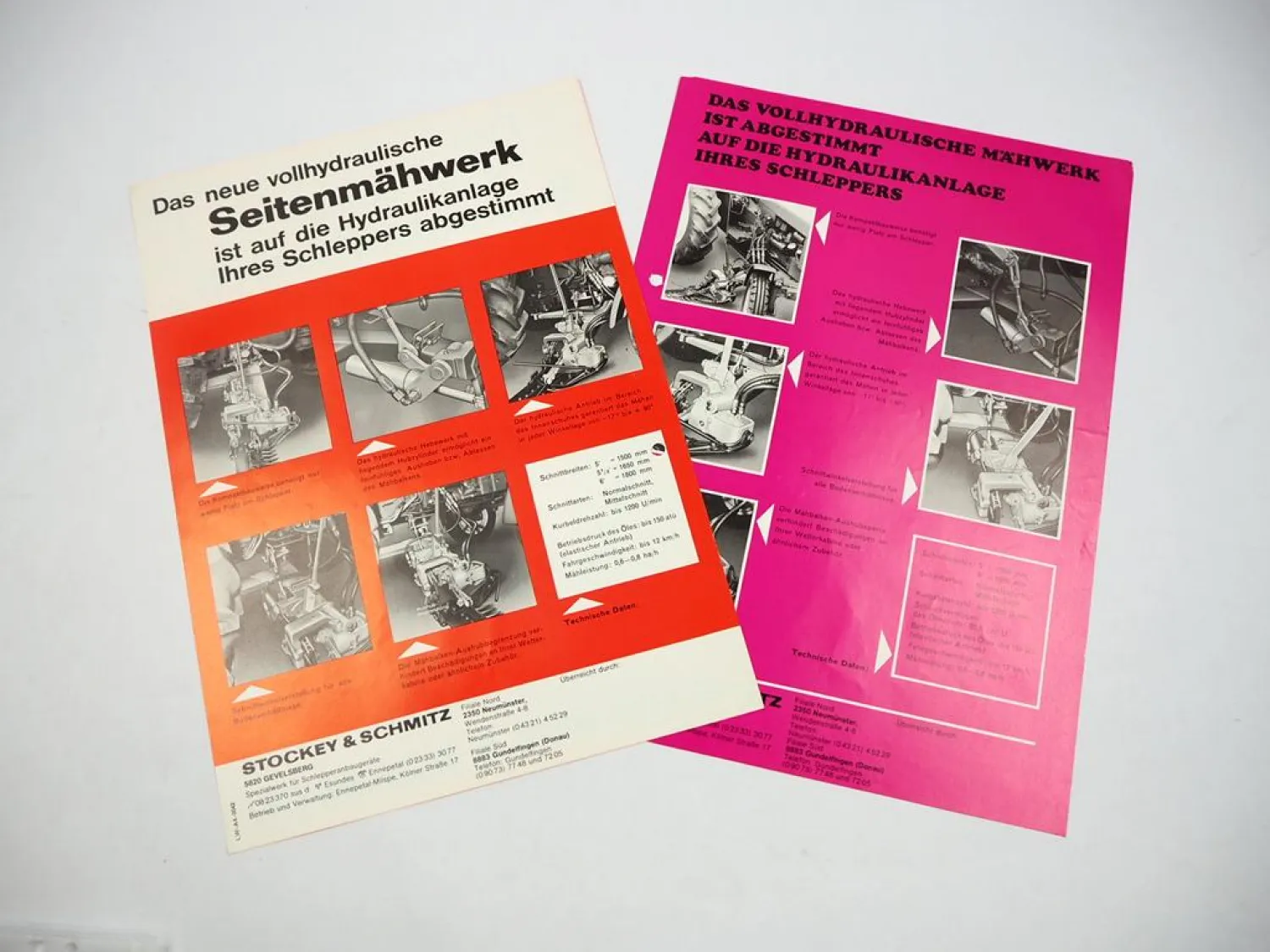 Original Prospekt Stockey & Schmitz S&S vollhydraulisches Mähwerk für MC Cormick