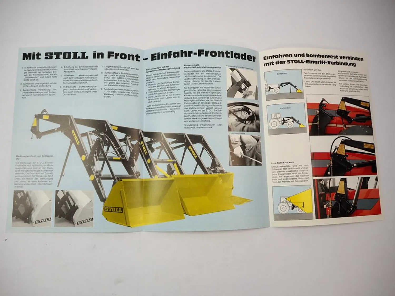 Original Prospekt Stoll Frontlader ALN ALS an Schlepper MB-trac Fendt Deutz 1984