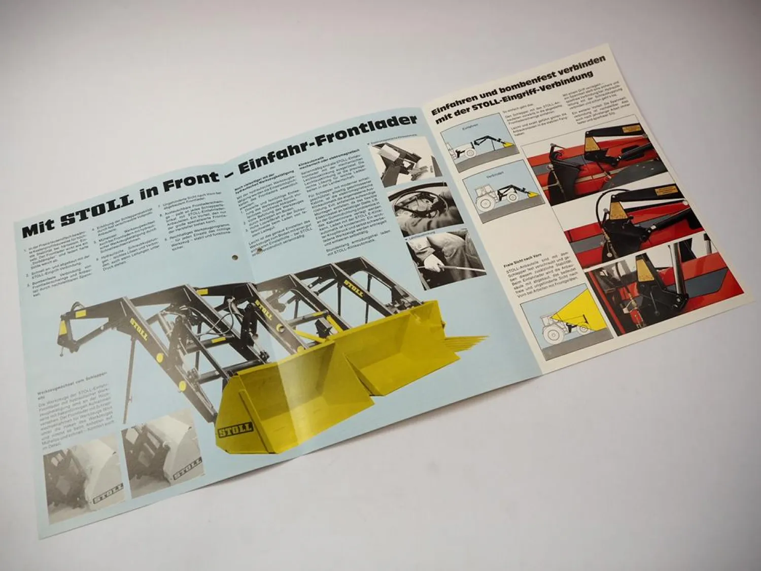Original Prospekt Stoll Frontlader ALN ALS Super 1 Fendt Ford MF IHC Schlepper