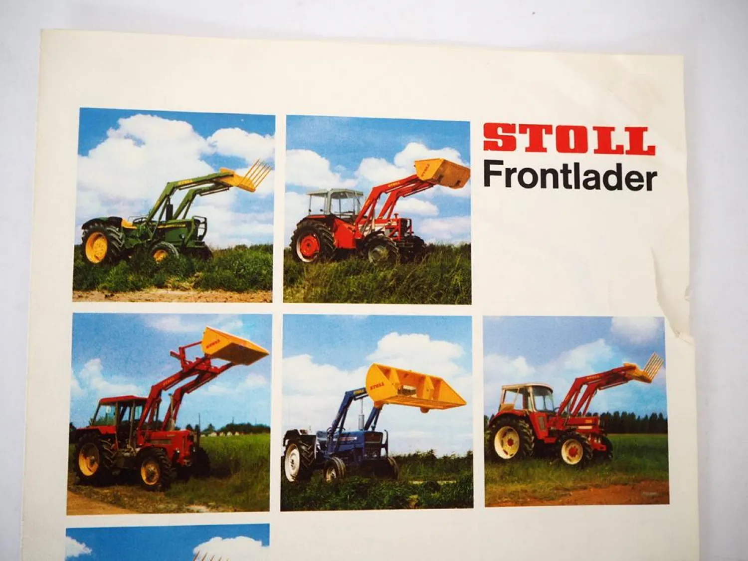 Original Prospekt Stoll Frontlader ALN ALS Super1 an Schlüter Fiat Fendt 1970er