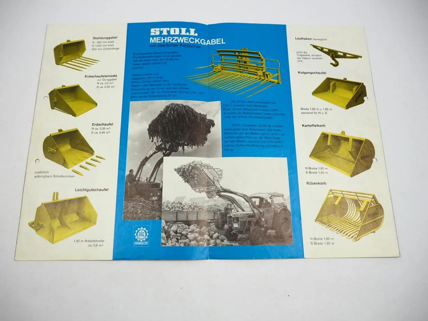 Original Prospekt Stoll Frontlader N & S am Traktor Fendt IHC Ford Deutz