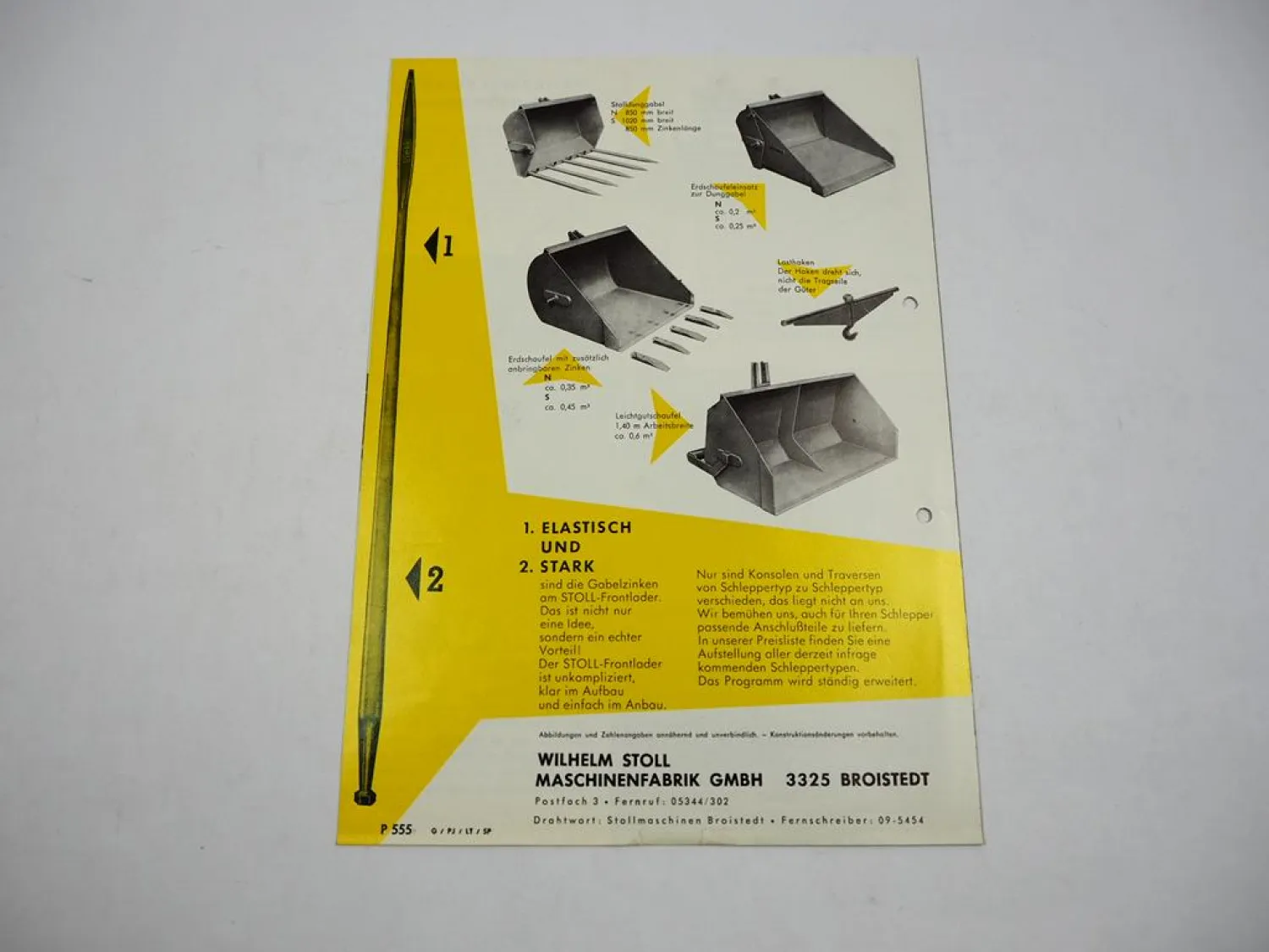 Original Prospekt Stoll Frontlader N & S für den Schlepper Anbau