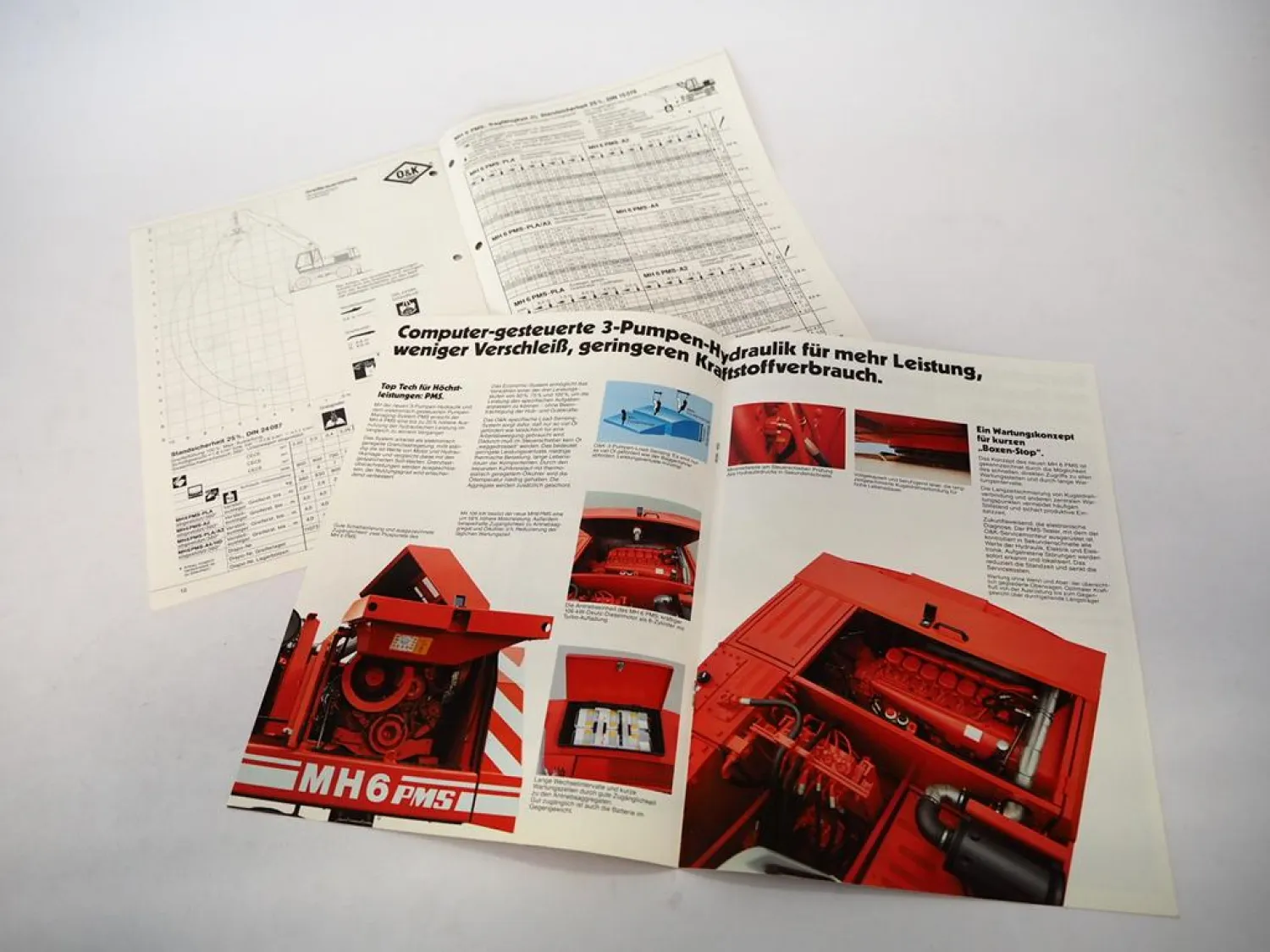 Original Prospekt + Technische Daten O&K MH6 PMS Hydraulikbagger 1989/1990