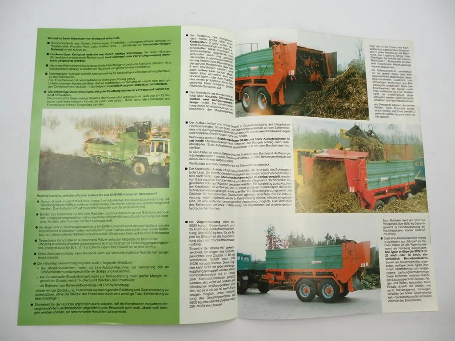 Original Prospekt Unsinn R6000 bis R11000 Kompost Umsetzstreuer 5/1990