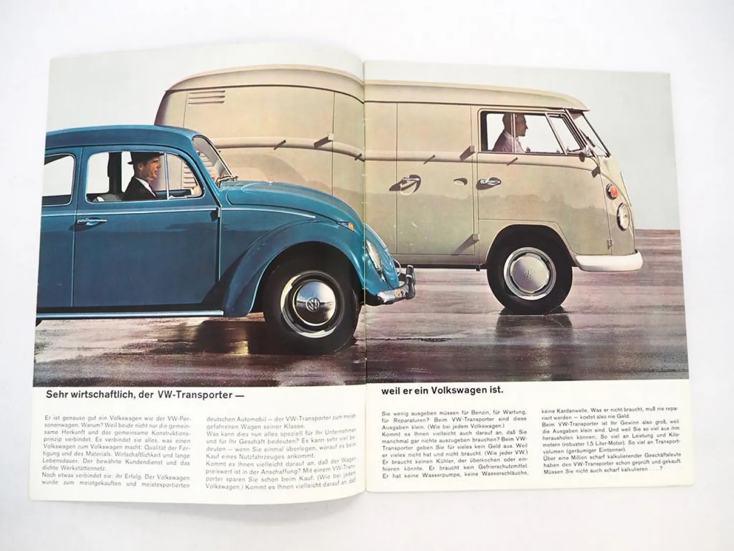 Original Prospekt VW T1 Transporter Bus Kastenwagen Pritschenwagen 1964