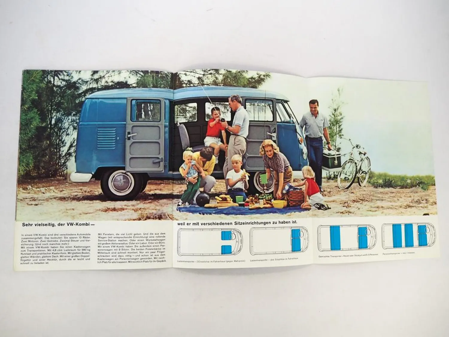 Original Prospekt VW T1 Transporter Bus Kastenwagen Pritschenwagen 1964
